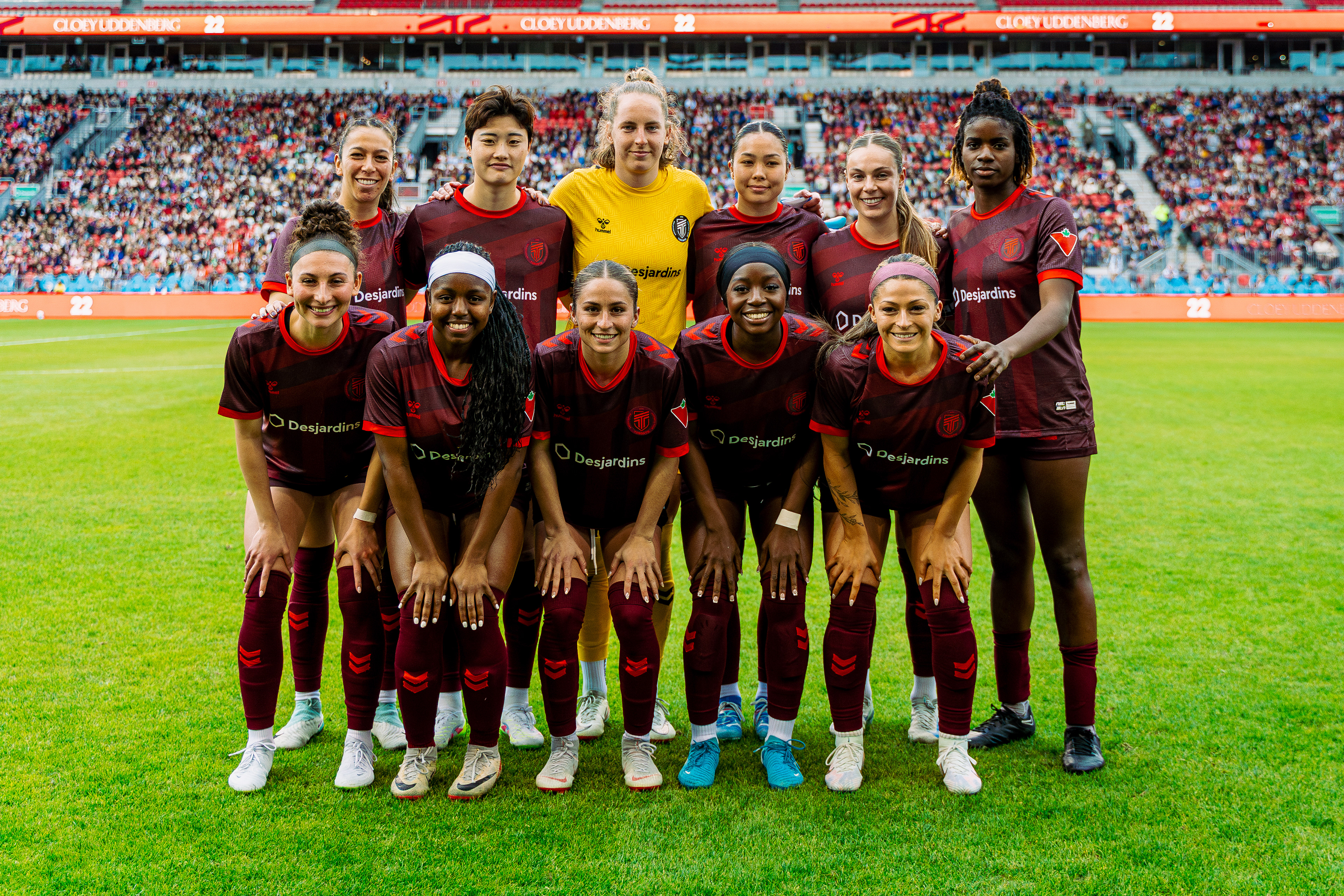 women soccer AFC Toronto team at the inaugural game for the NSL