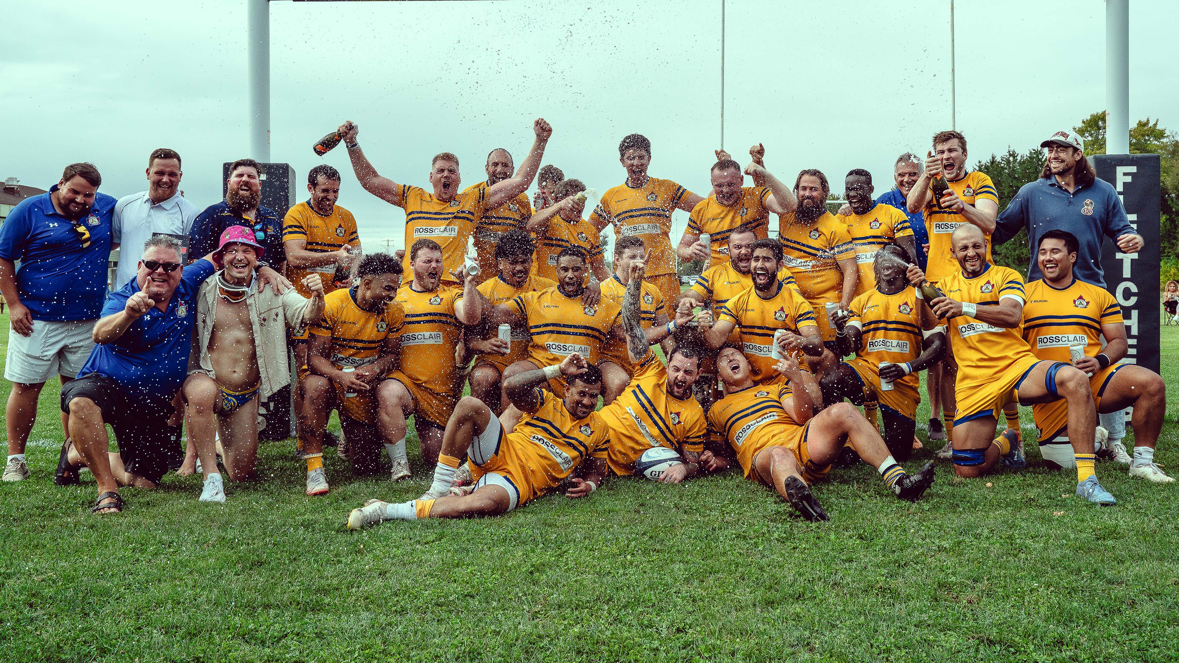 the Balmy beach Rugby club celebrating the mcCormick cup 2024
