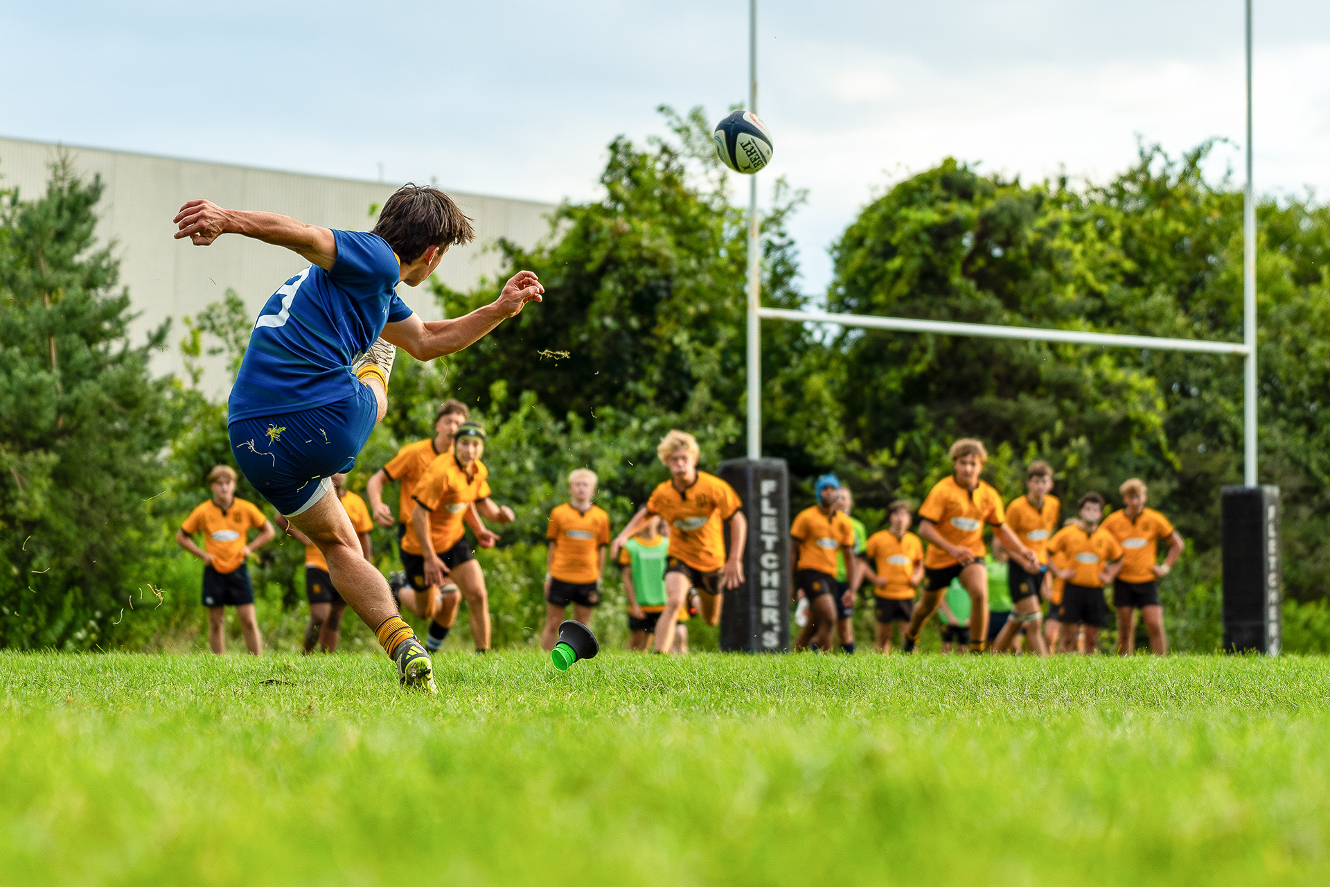 rugby player converts a try for Balmy beach rugby club