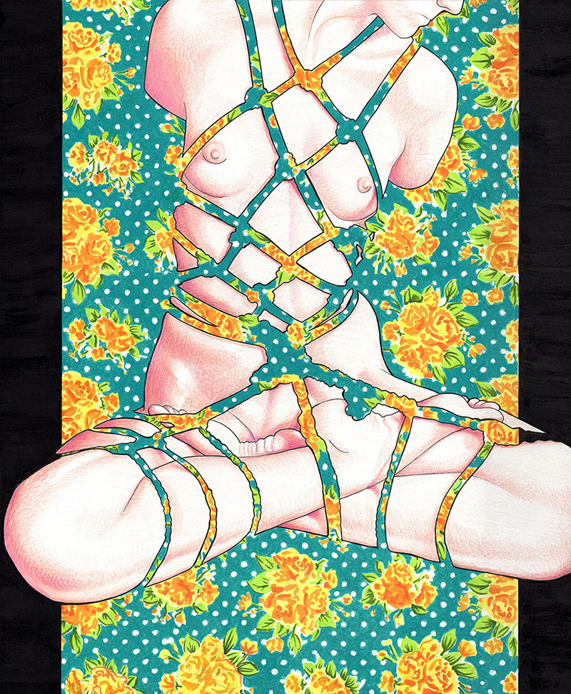 "Friend Zone" Wall Flower Series | Color pencil, marker, and ink