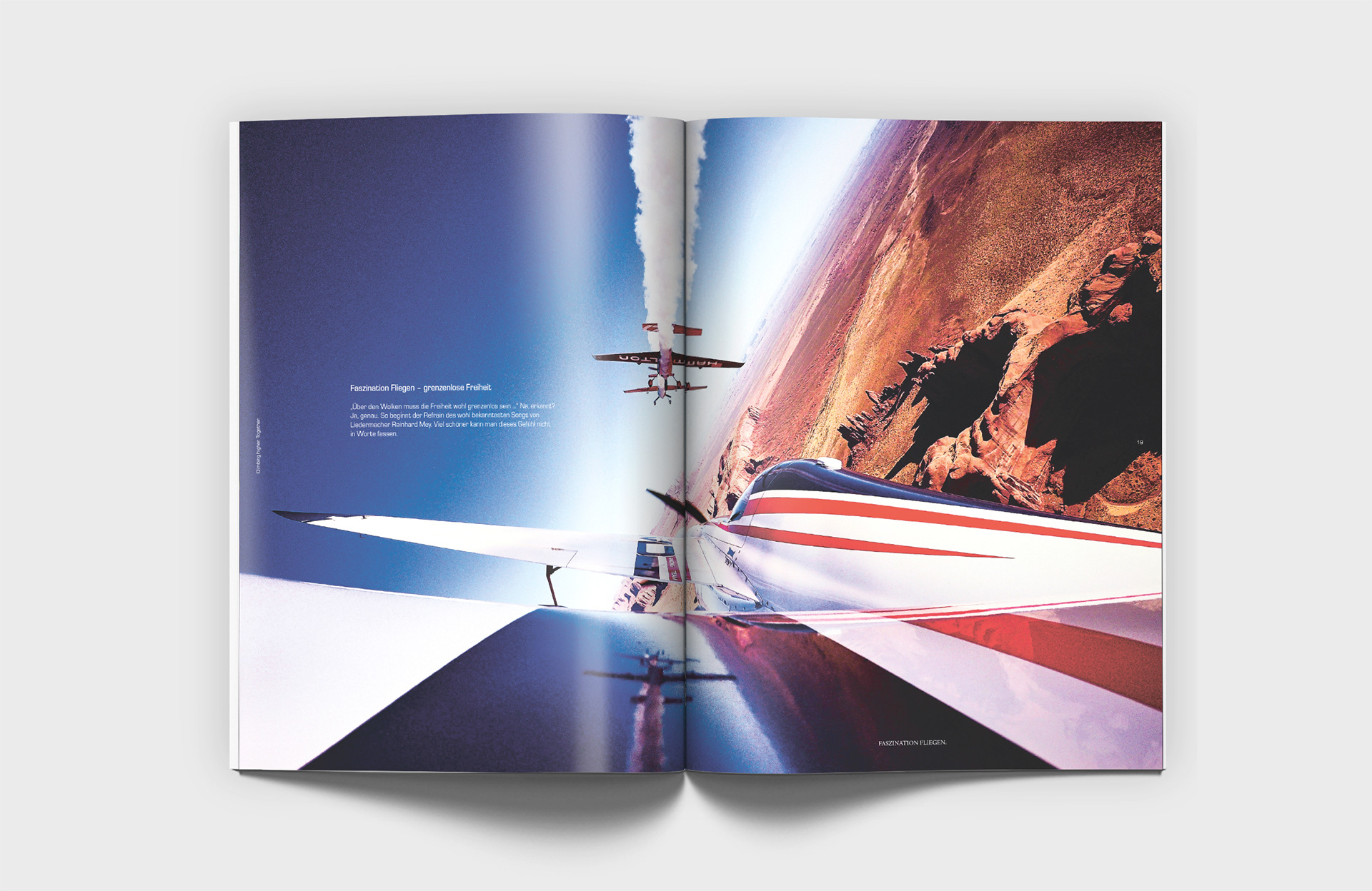 Stuttgart Creative Direction Grafiker Vera Uchytil Gestaltung Editorial Keyvisual we are one Markenkommunikation Diehl aviation DS icarus Faszination fliegen - gravitation und grenzenlos