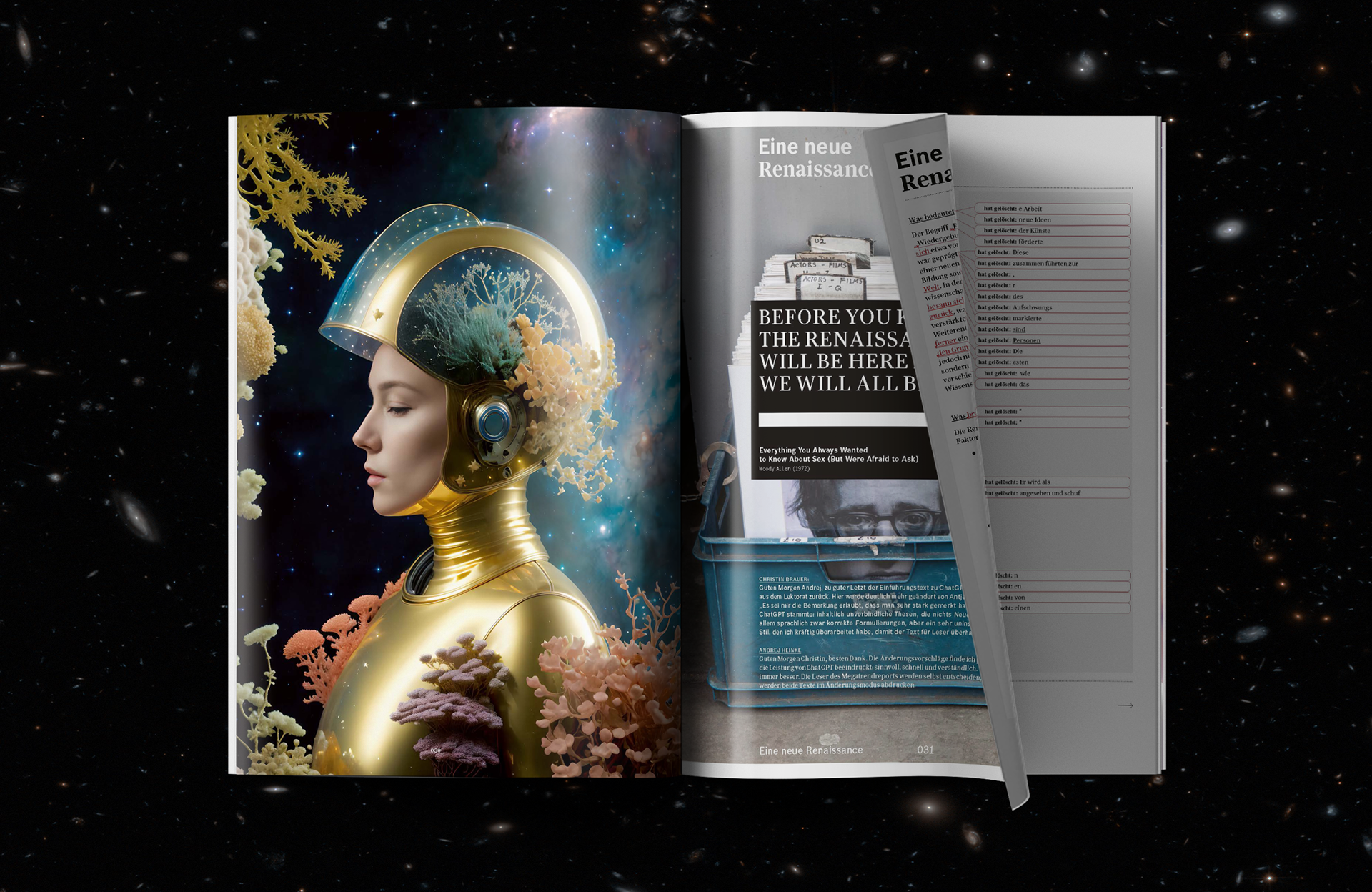 page design with illustration by vera uchytil