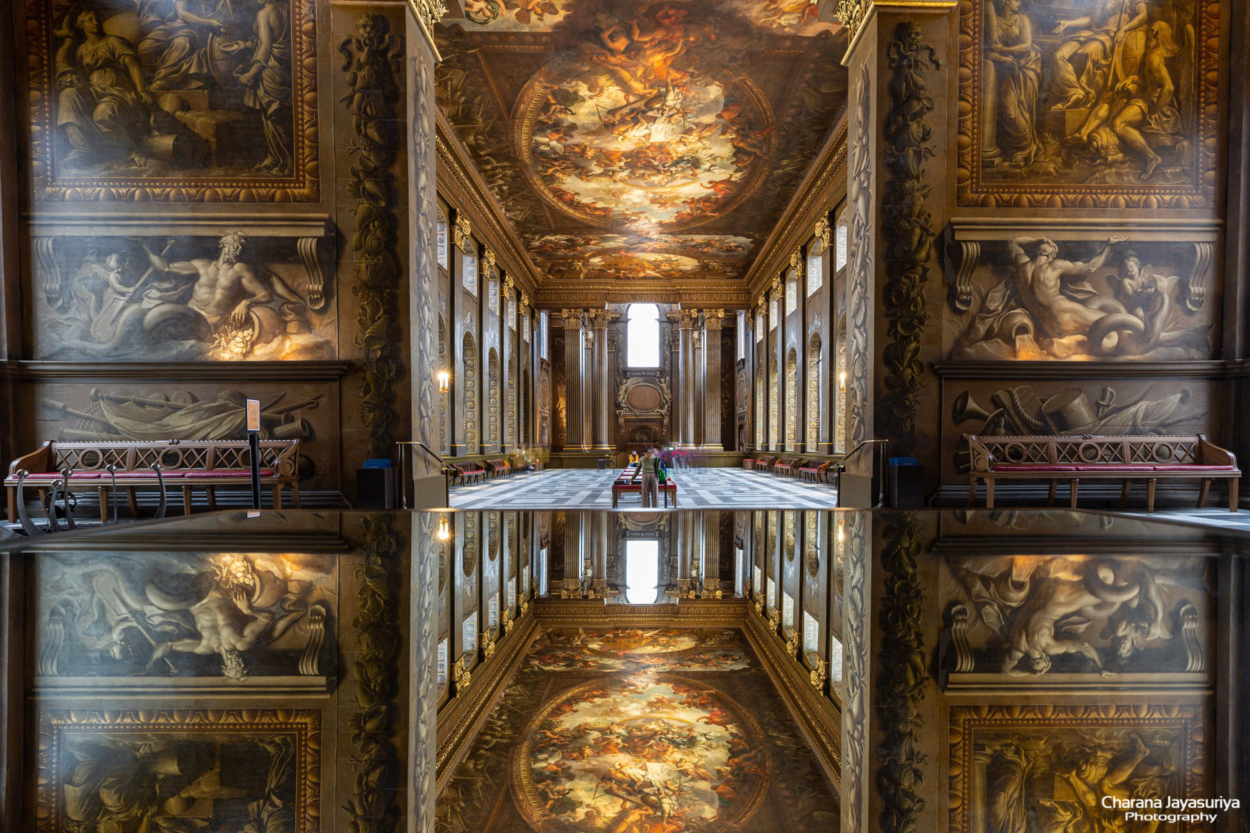 The Painted Hall at the Old Royal Naval College with Baroque interiors by Sir James Thornhill