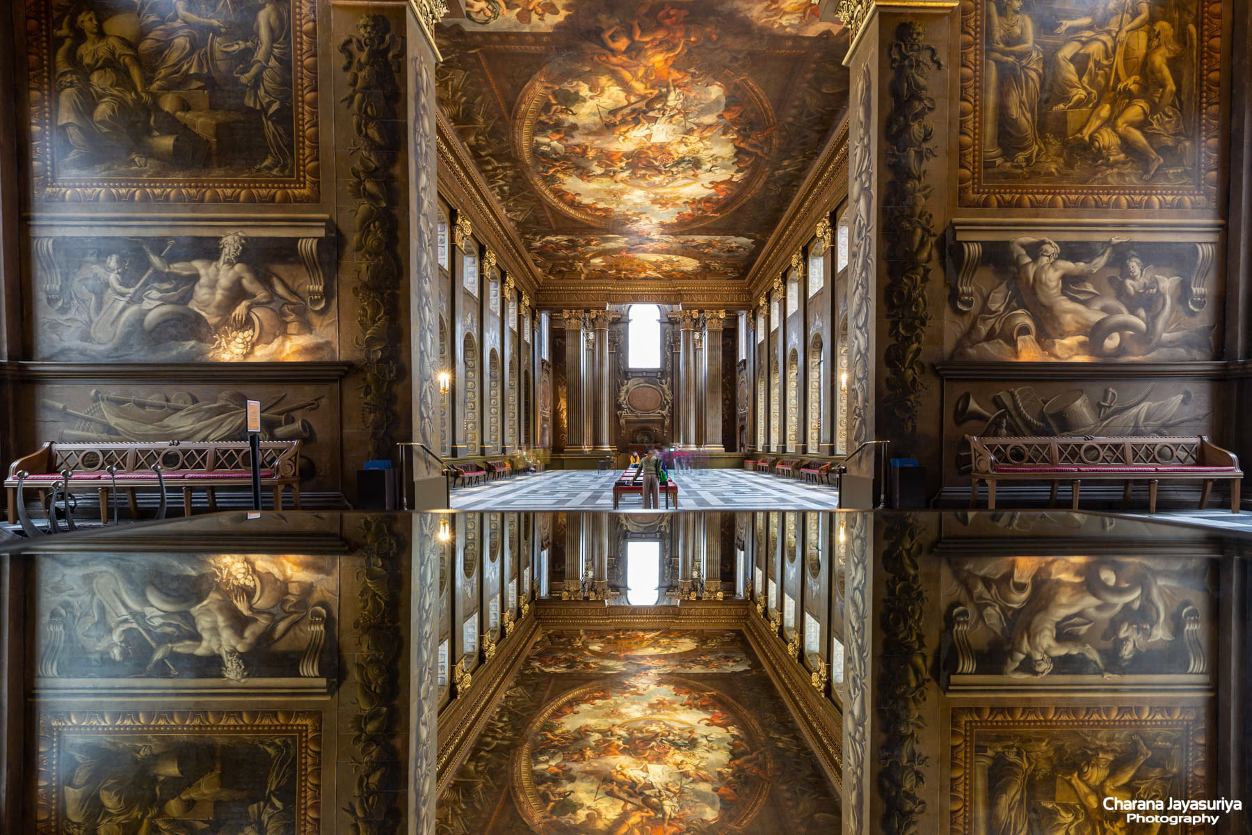 The Painted Hall at the Old Royal Naval College with Baroque interiors by Sir James Thornhill