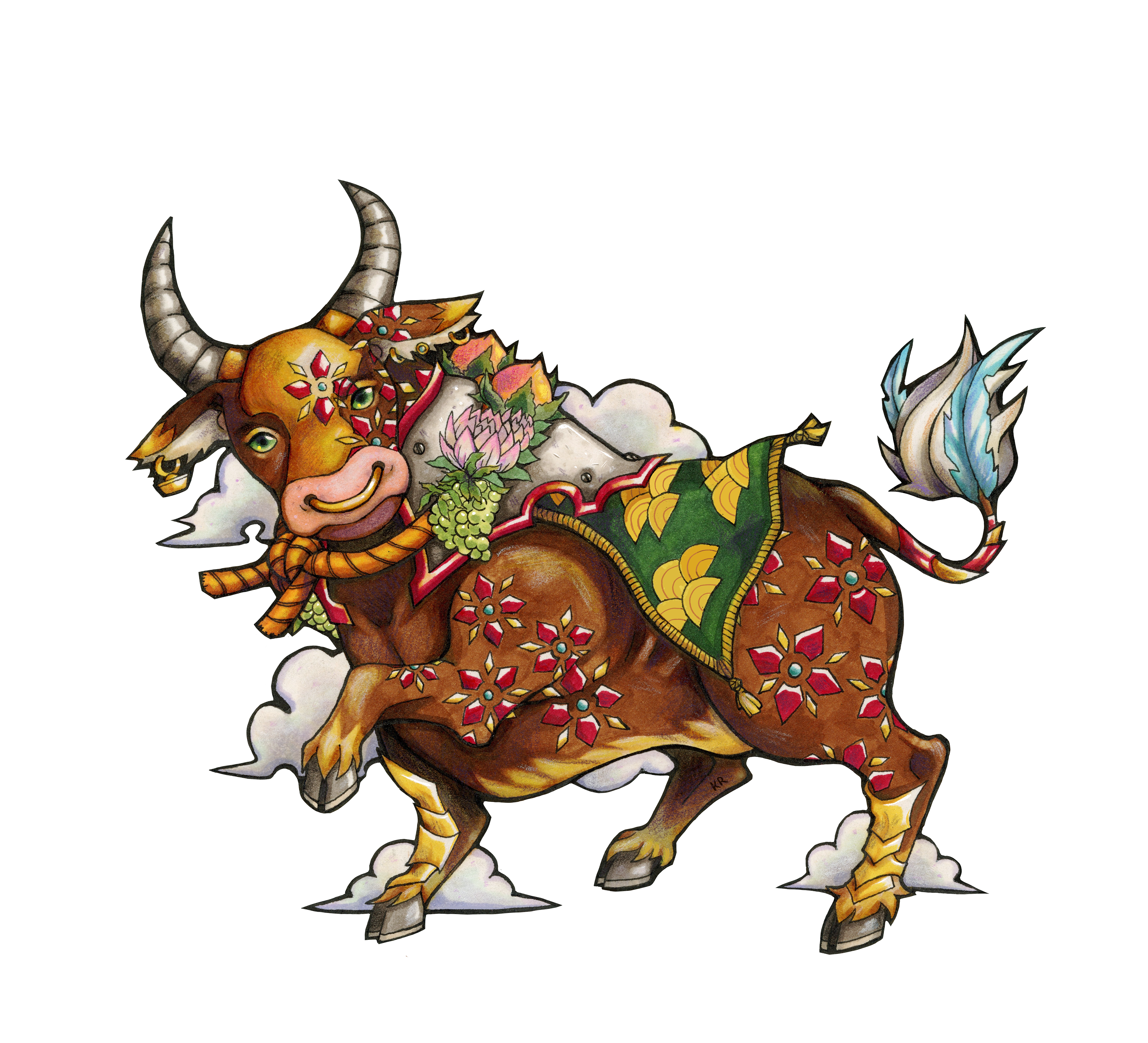 Metal Ox, 2021. Media: ink, colored pencil