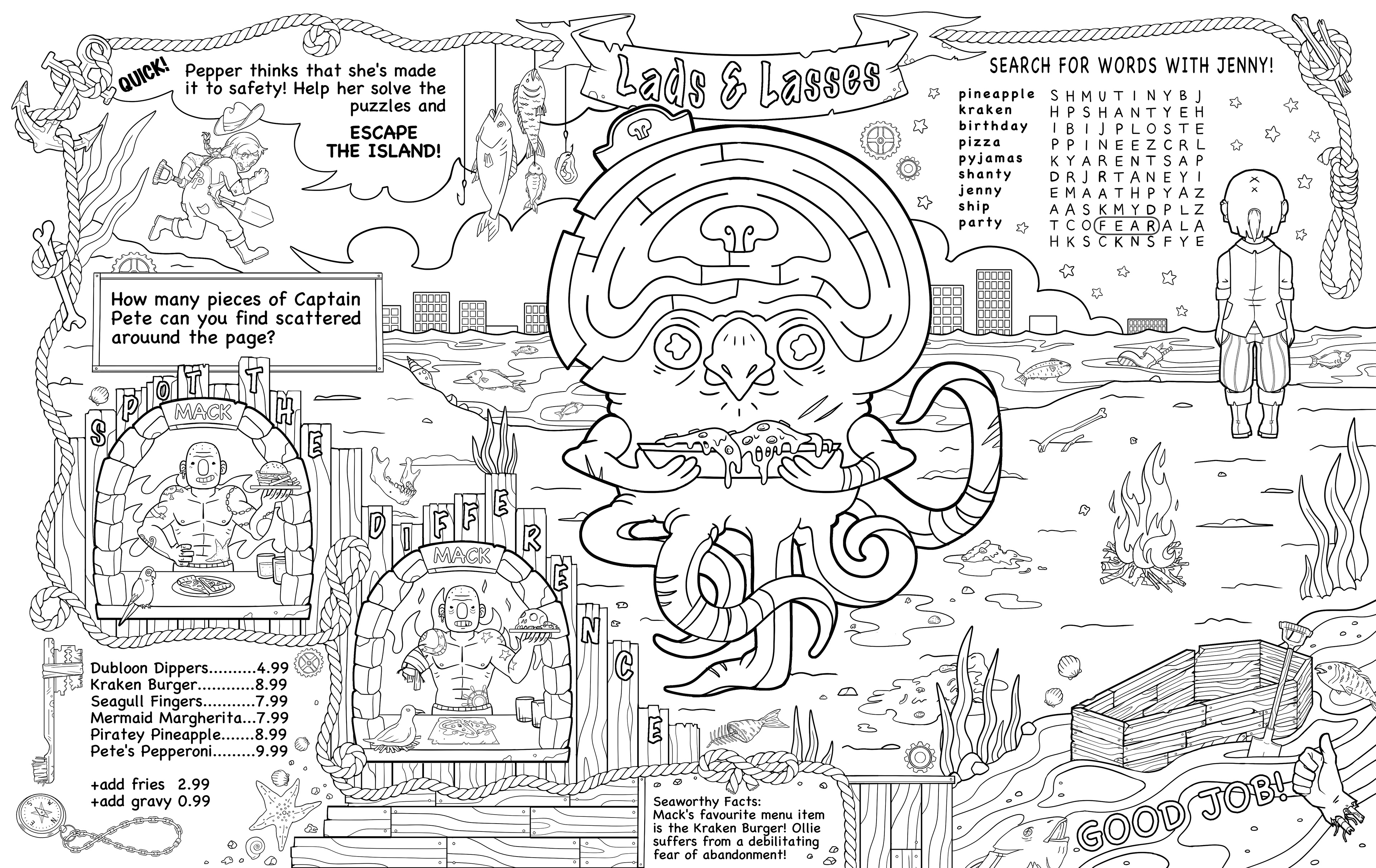 "Kraken Burger", Thesis, 2022. Media: watercolor, ink