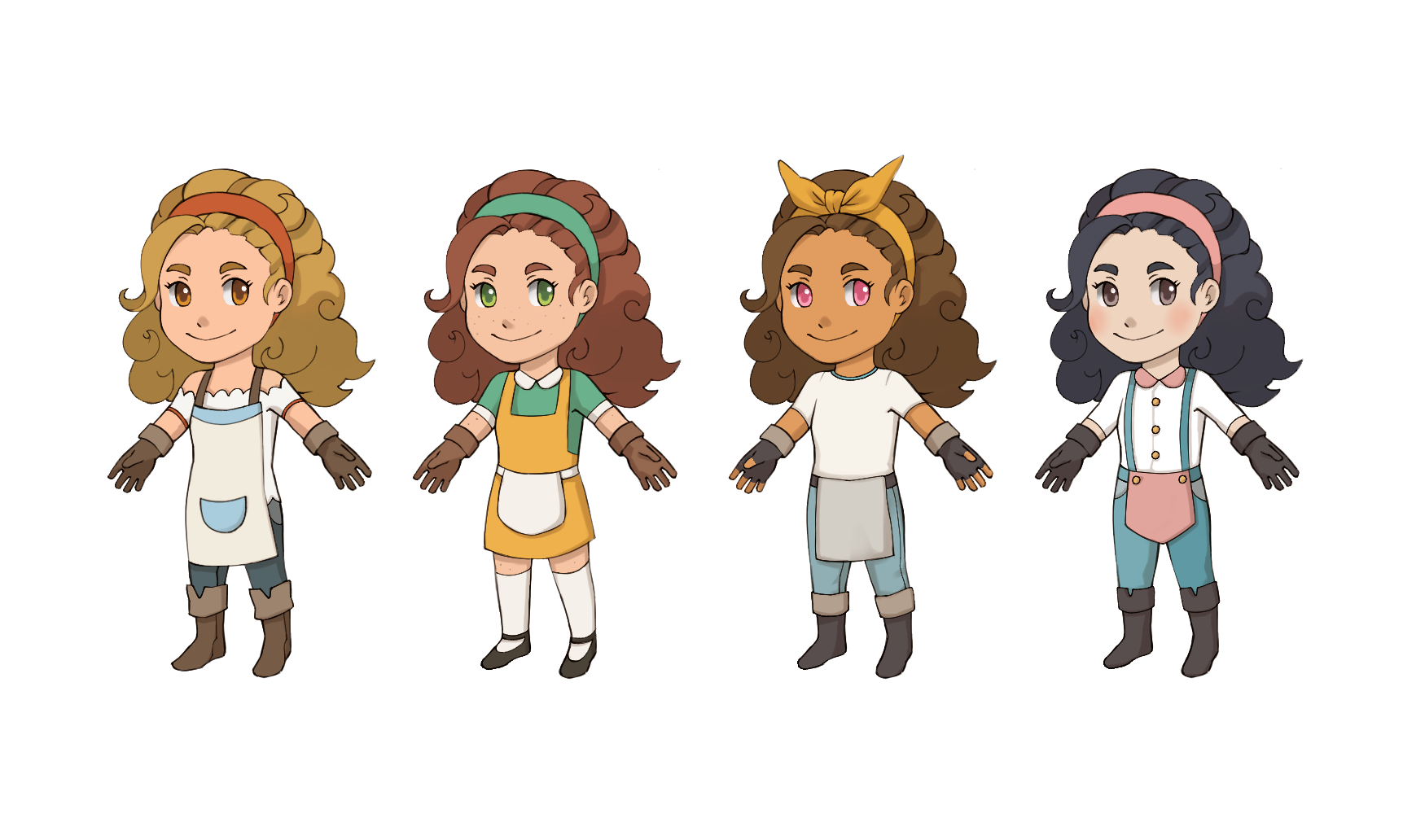 Character concepts created for an online game jam, 2021.