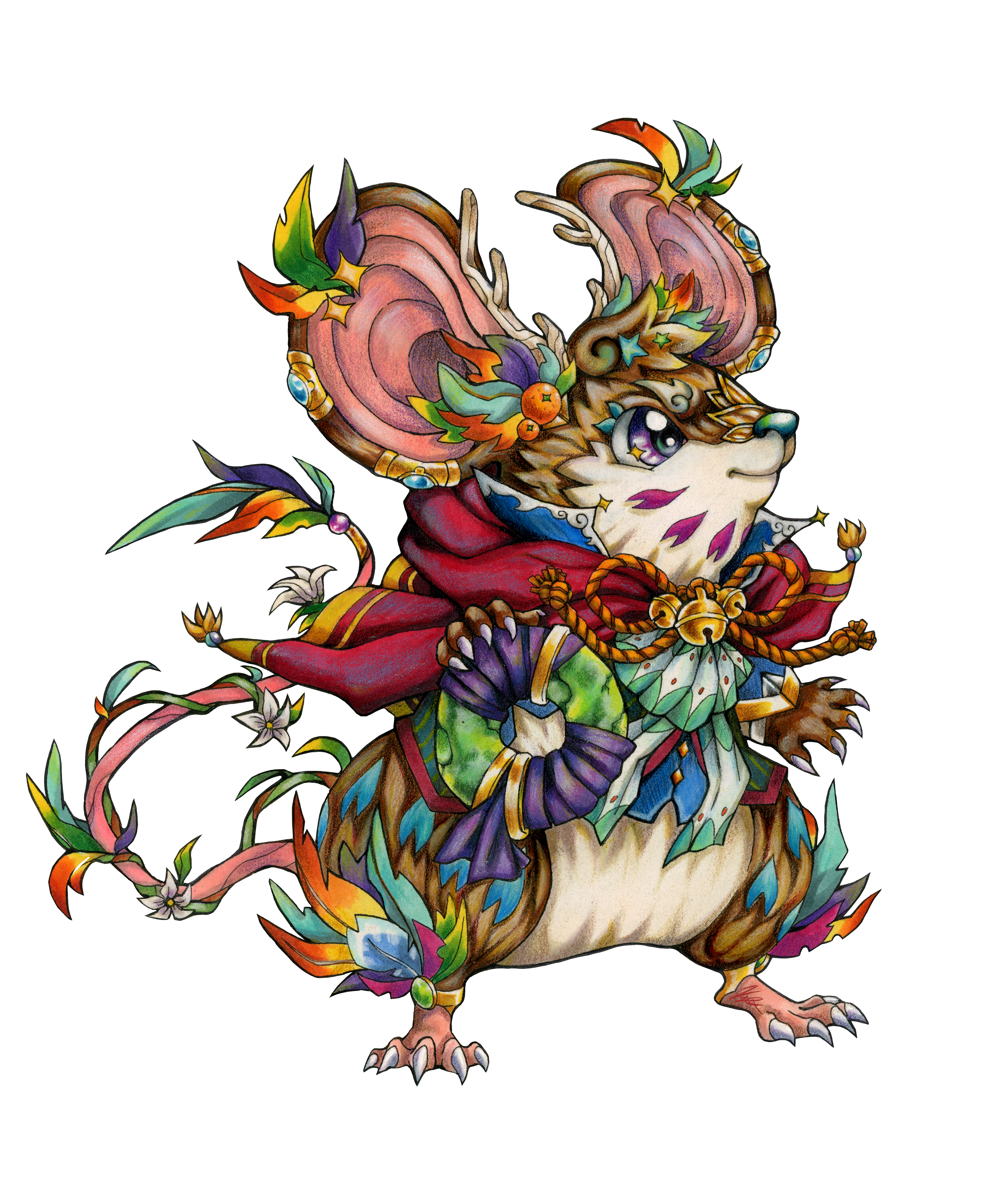 Metal Rat, 2020. Media: ink, colored pencil