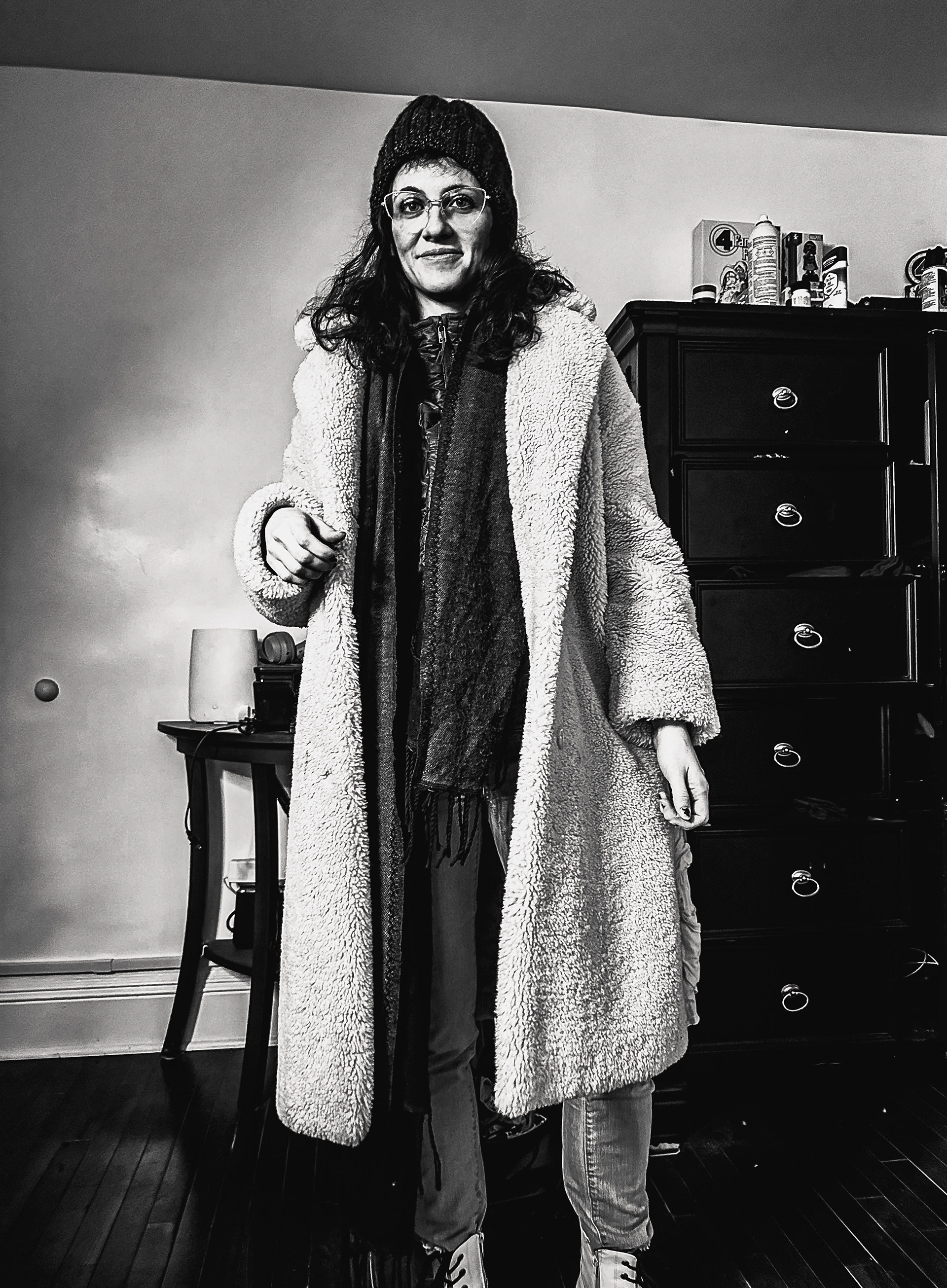 Leah Scully bundled up on a cold day in March. I did whatever I could to see her, even putting my dreams on hold.