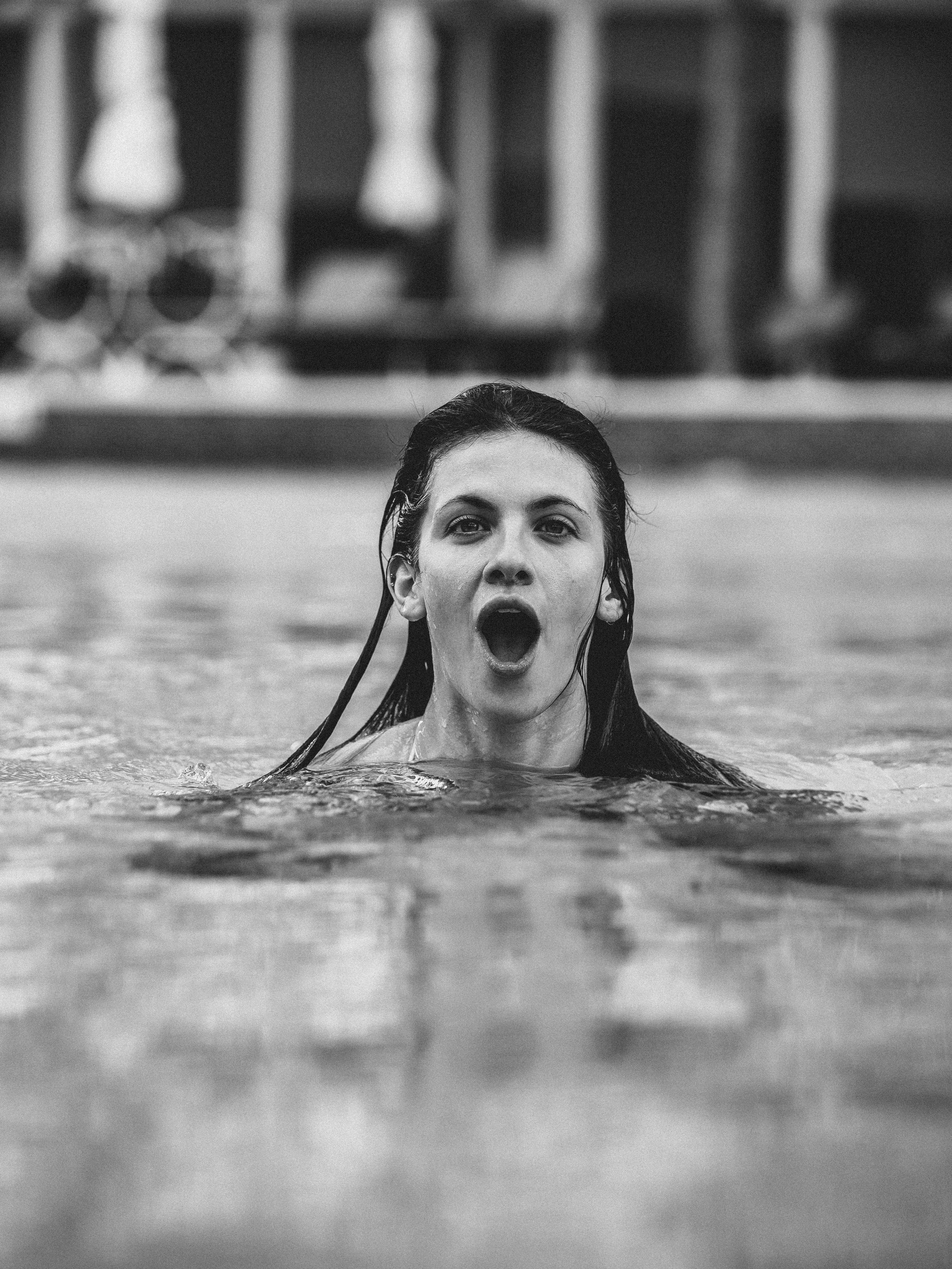 She beat me swimming all the time.