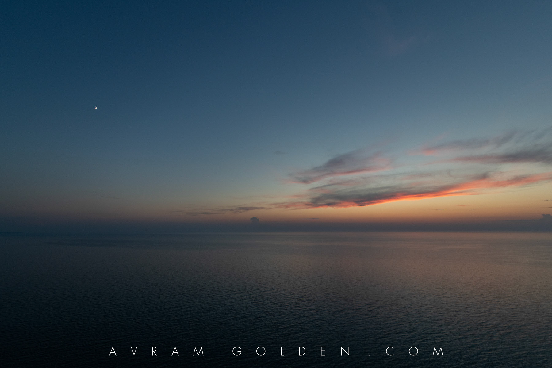 Moon Rise after Sunset on Lake Michigan