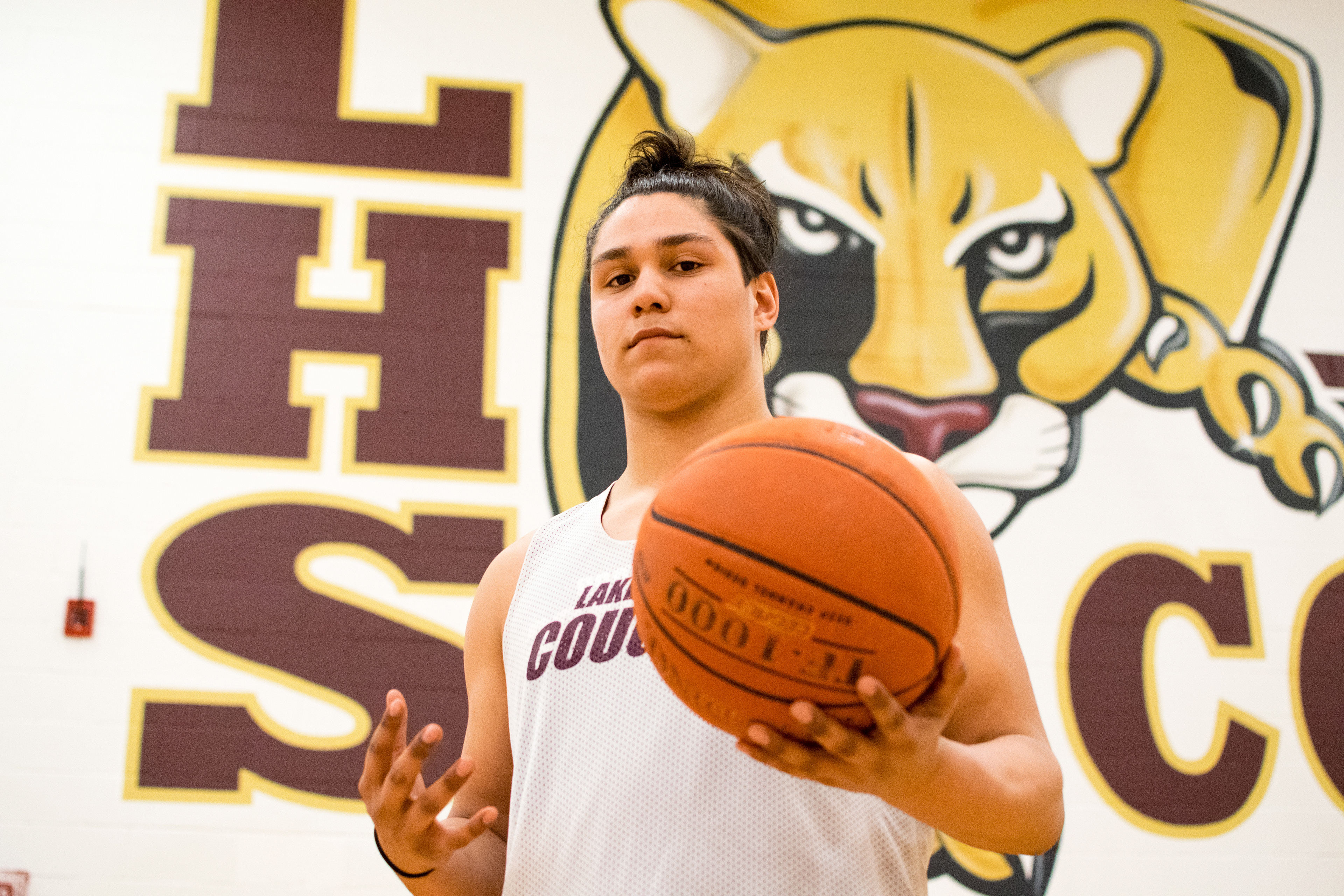 Morgan Stacey during Lakewood’s basketball practice on Thursday, Feb. 20, at Lakewood High School in Arlington. (Katie Webber / The Herald)