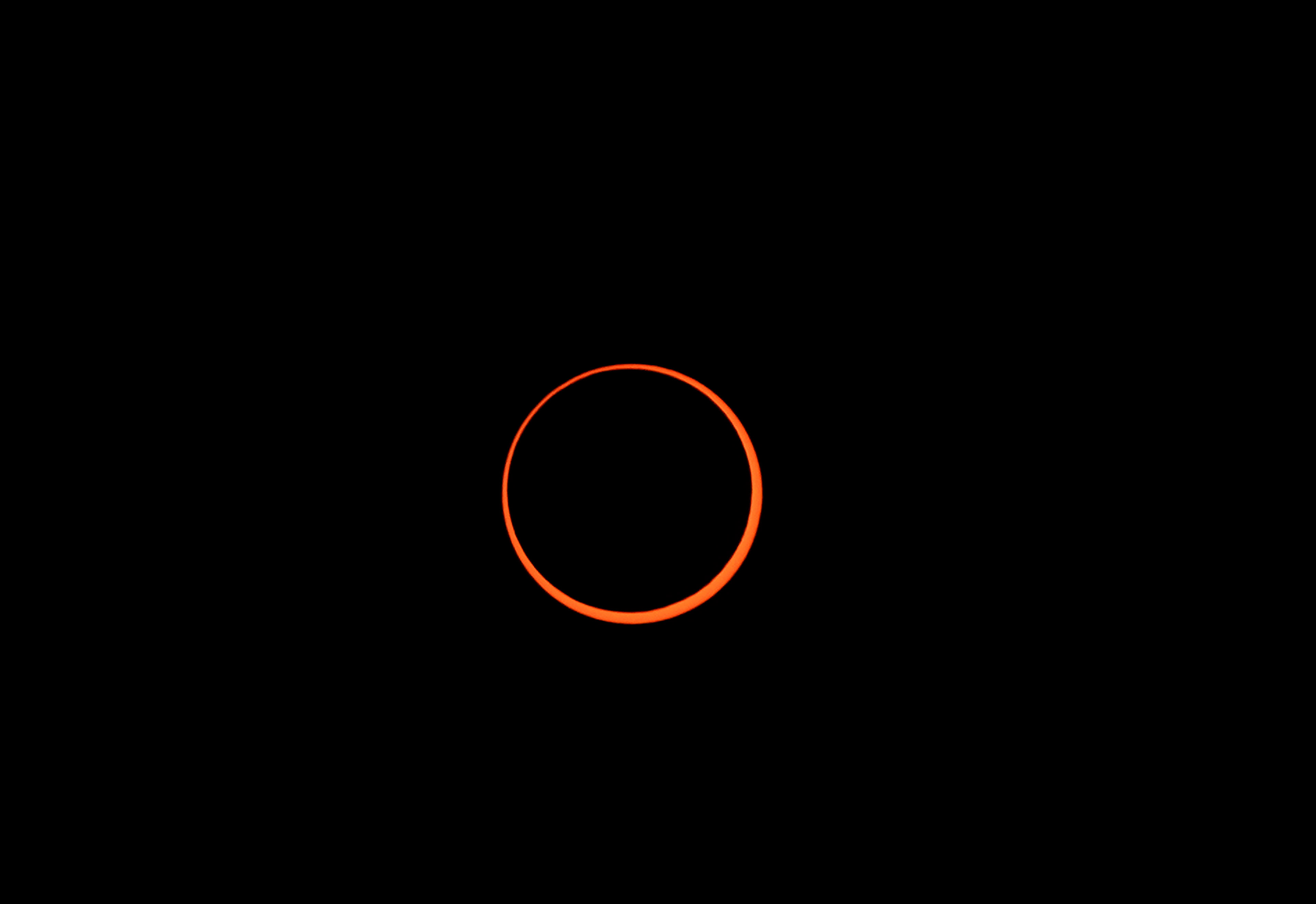 The moon eclipses the sun over Escalante, Utah, during the annular eclipse on Saturday, OCt. 14, 2023. 