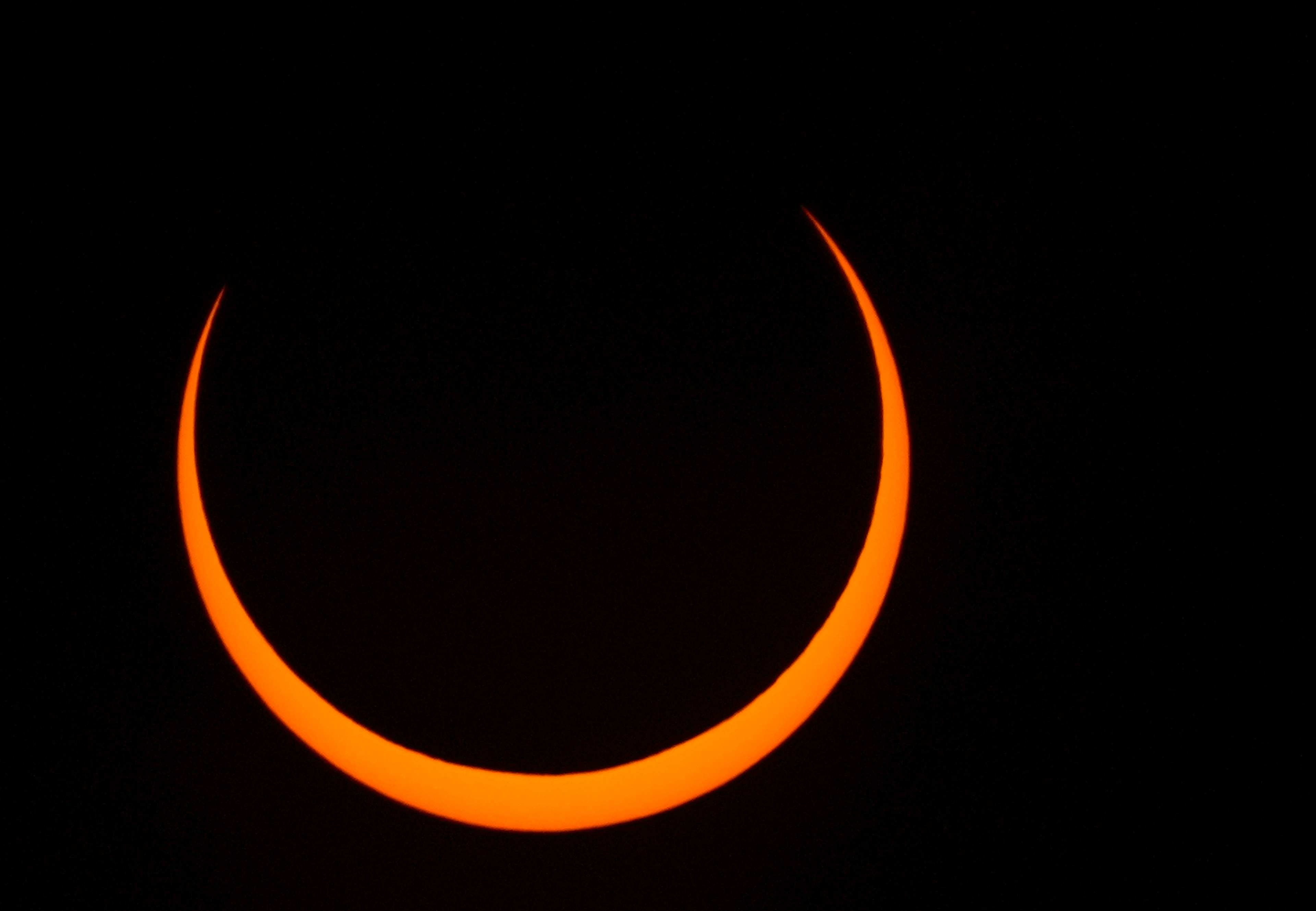 The moon eclipses the sun over Escalante, Utah, during the annular eclipse on Saturday, OCt. 14, 2023. 