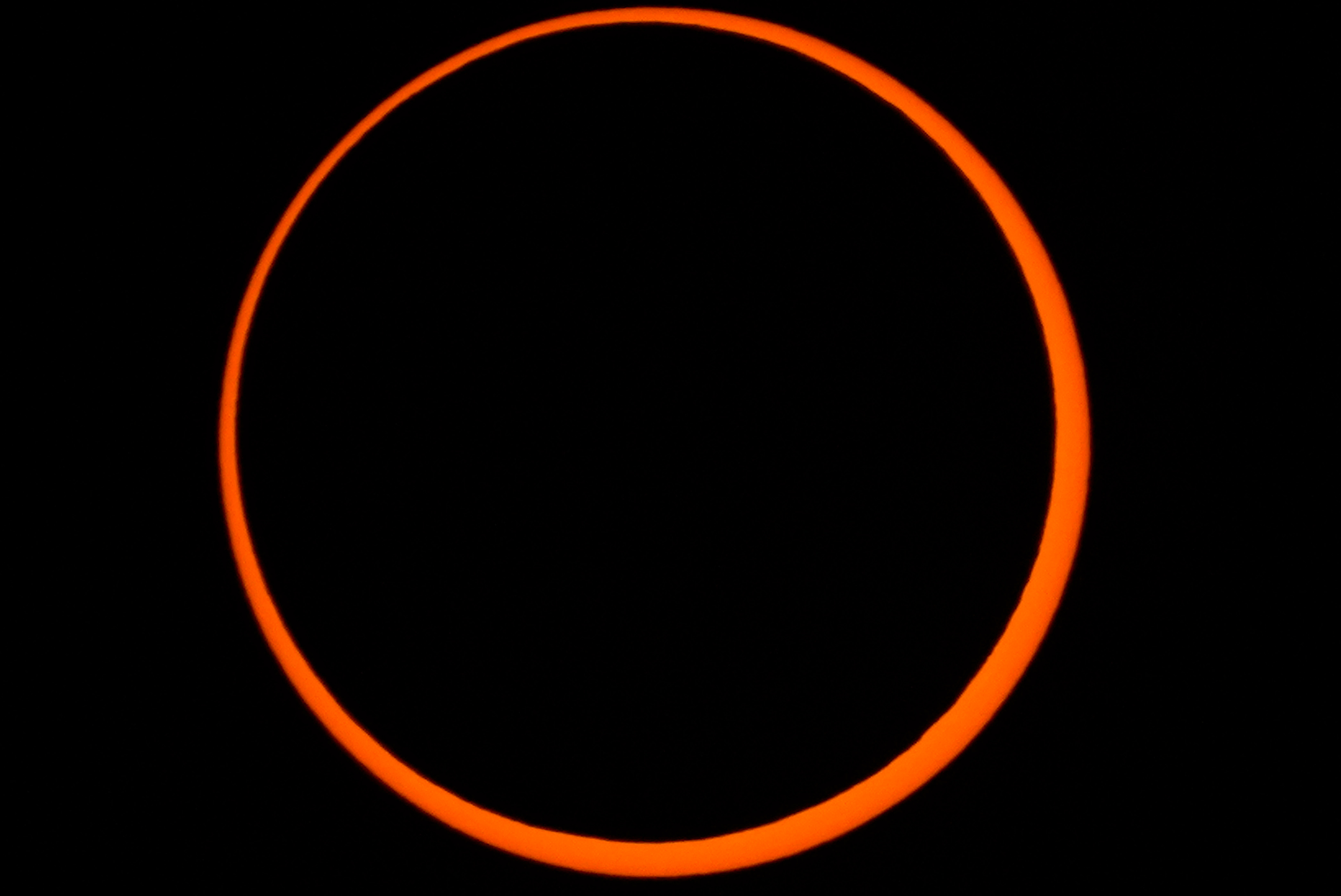 The moon eclipses the sun over Escalante, Utah, during the annular eclipse on Saturday, OCt. 14, 2023. 
