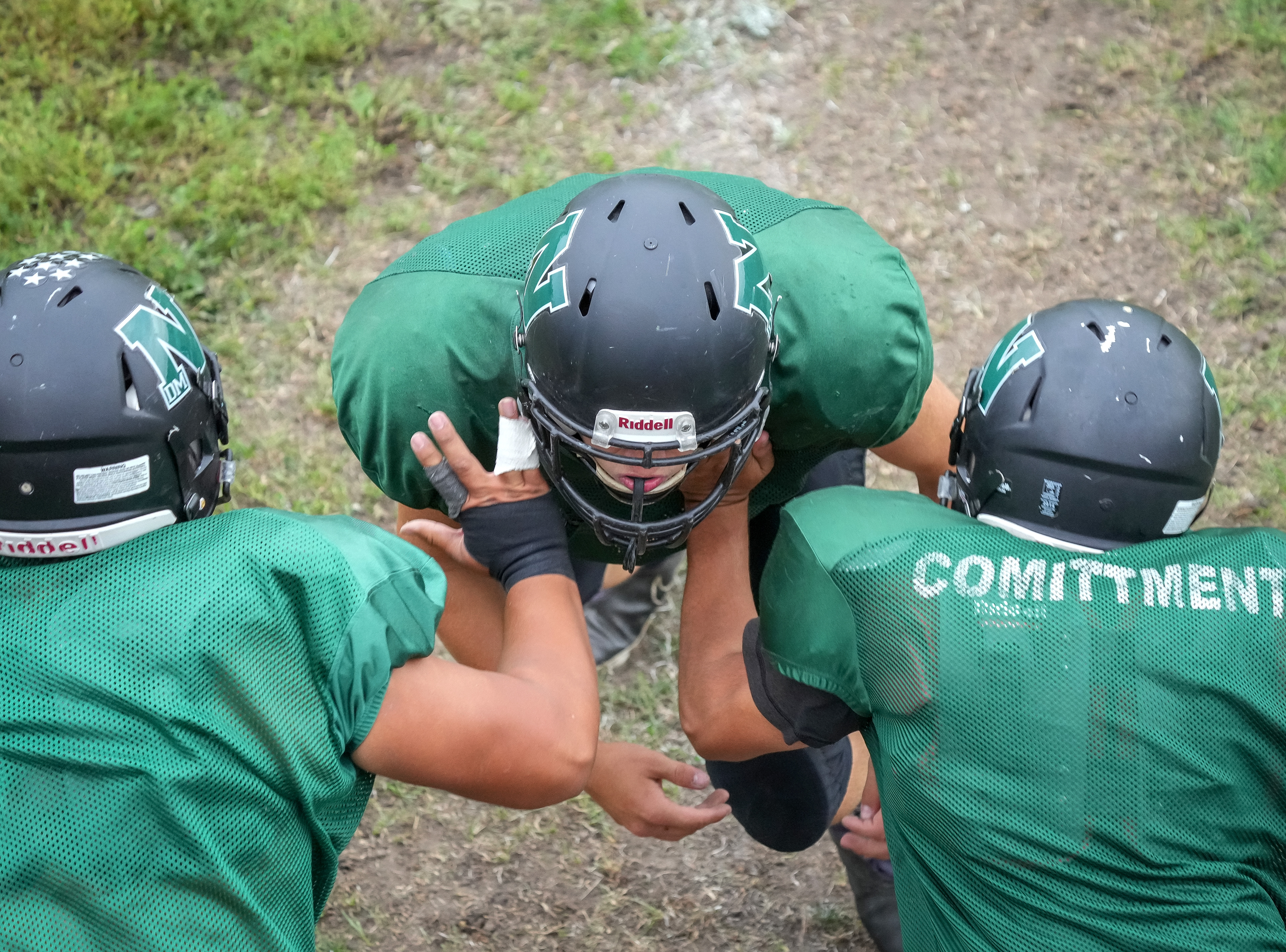 Des Moines North senior running back Aron Gonkaryon, who leads Iowa Class 5A in rushing yards, credits the offensive line for his success this far in the season. 