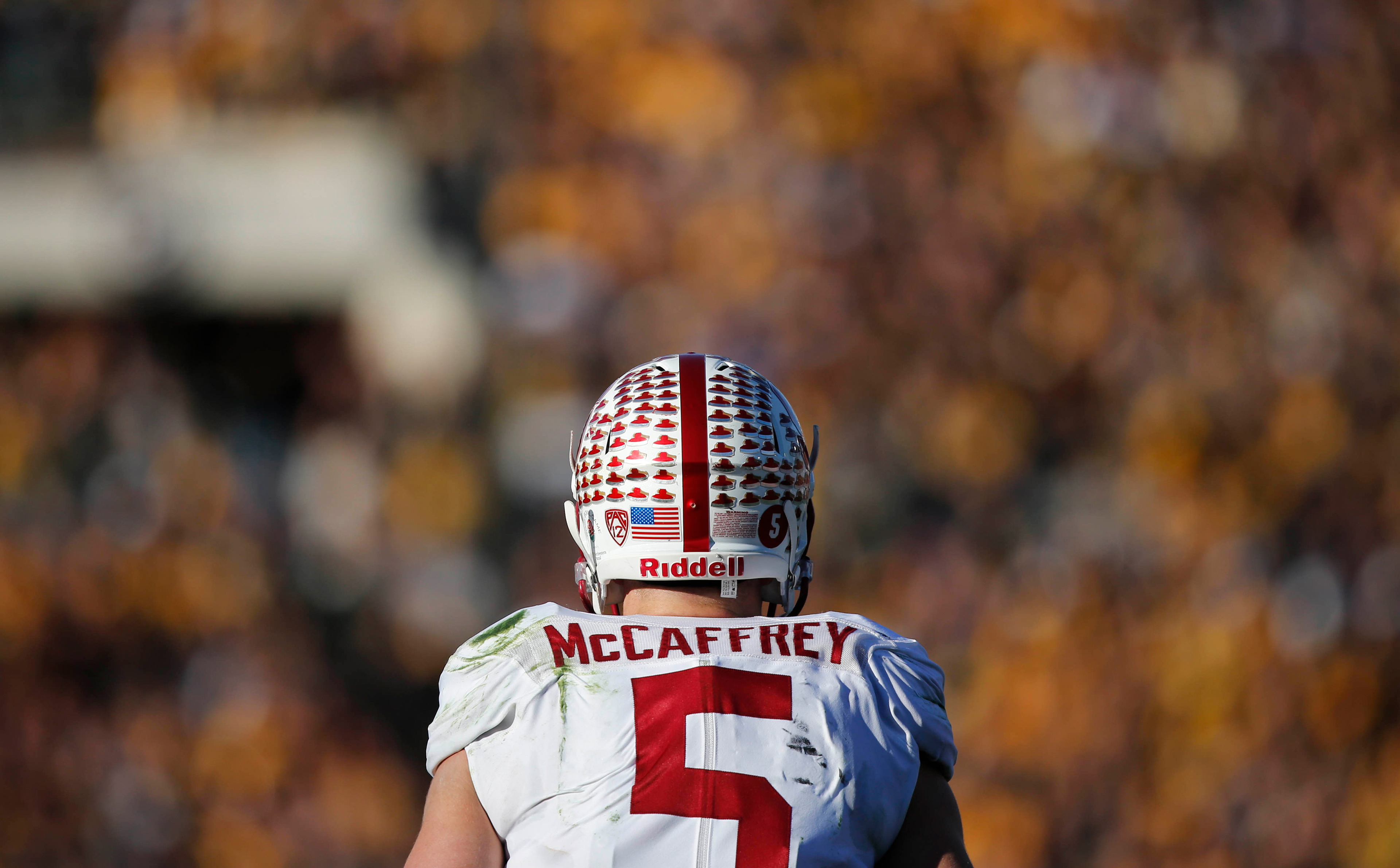 Stanford running back Christian McCaffrey turned out to be a nightmare for Iowa in the first half on Friday, Jan. 1, 2016, at the Rose Bowl in Pasadena, Calif.