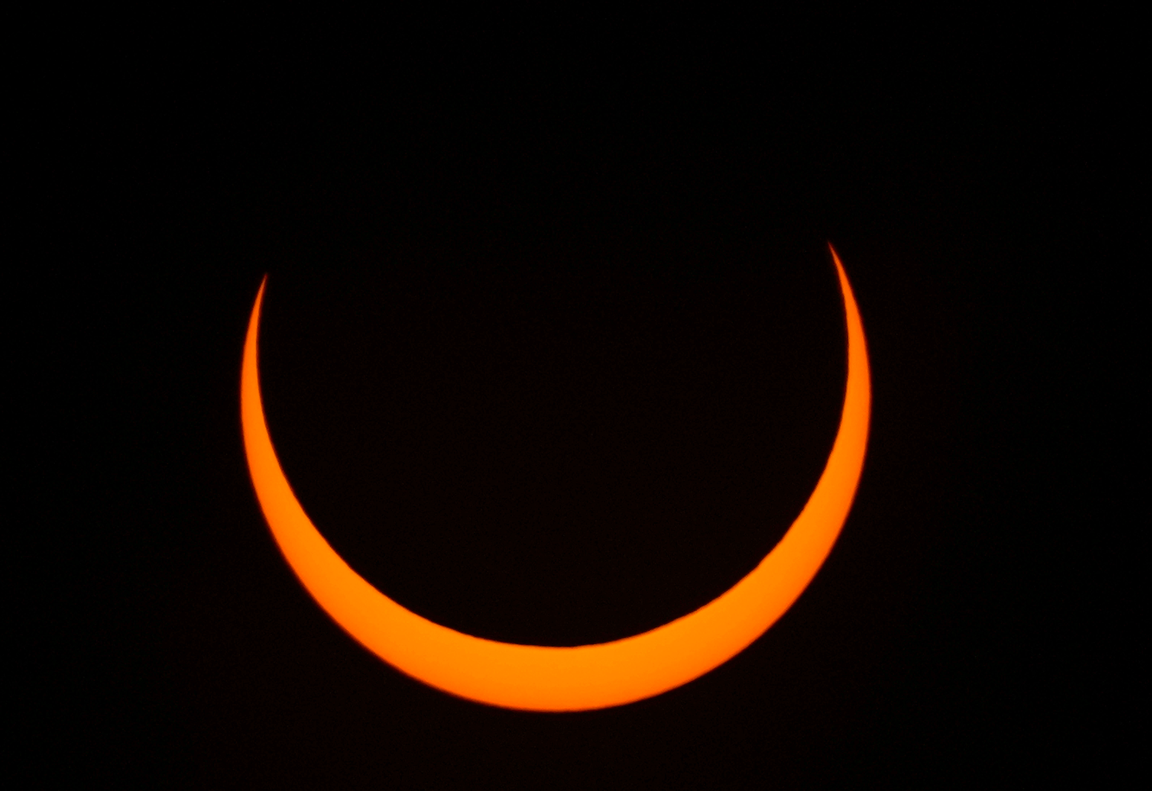 The moon eclipses the sun over Escalante, Utah, during the annular eclipse on Saturday, OCt. 14, 2023. 