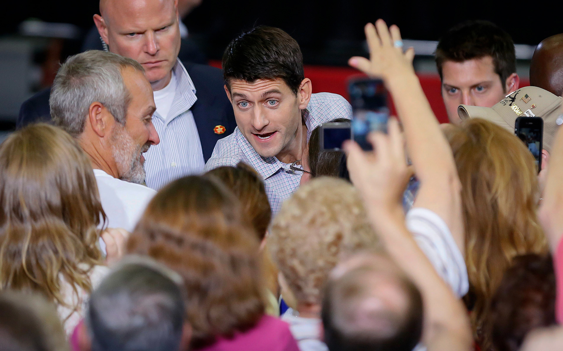 Republican vice-presidential candidate Paul Ryan of Wisconsin addressed supporters on Tuesday at Kirkwood College in Cedar Rapids.