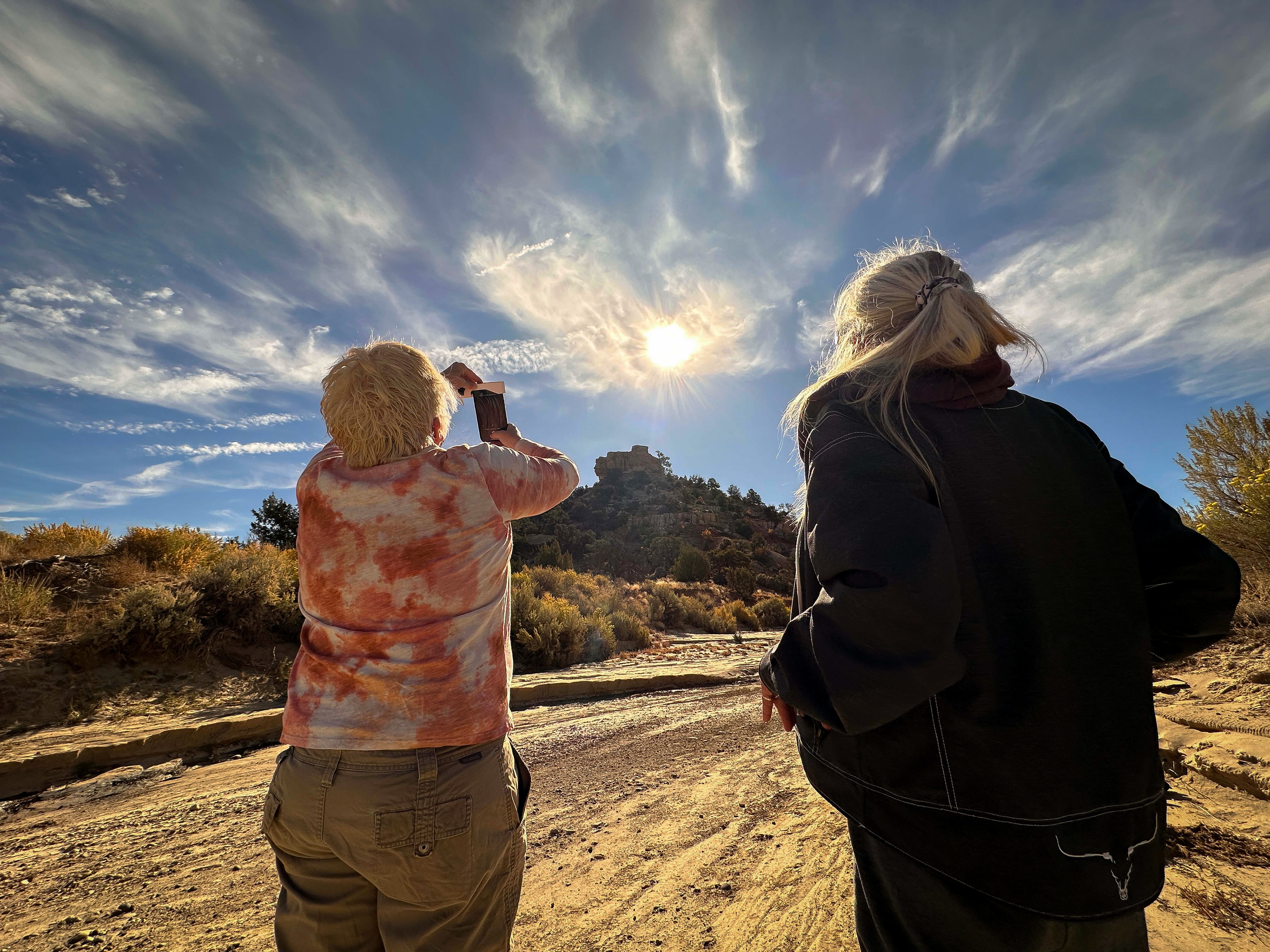 The moon eclipses the sun over Escalante, Utah, during the annular eclipse on Saturday, OCt. 14, 2023. 