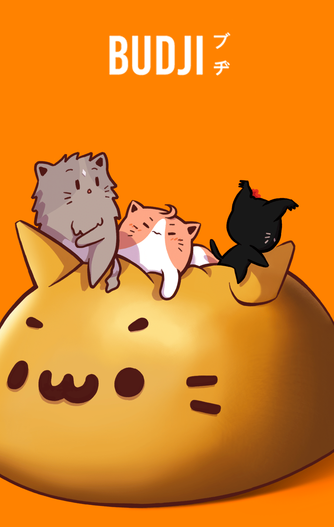 Page d'accueil pour les bornes de commandes (trio mascottes sur un bun)