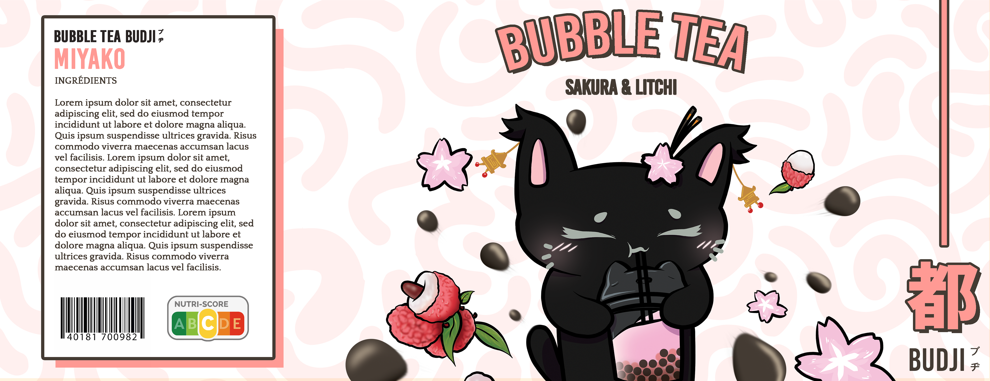Test d'étiquette pour une Boisson Bubble Tea avec KIKIGUYA