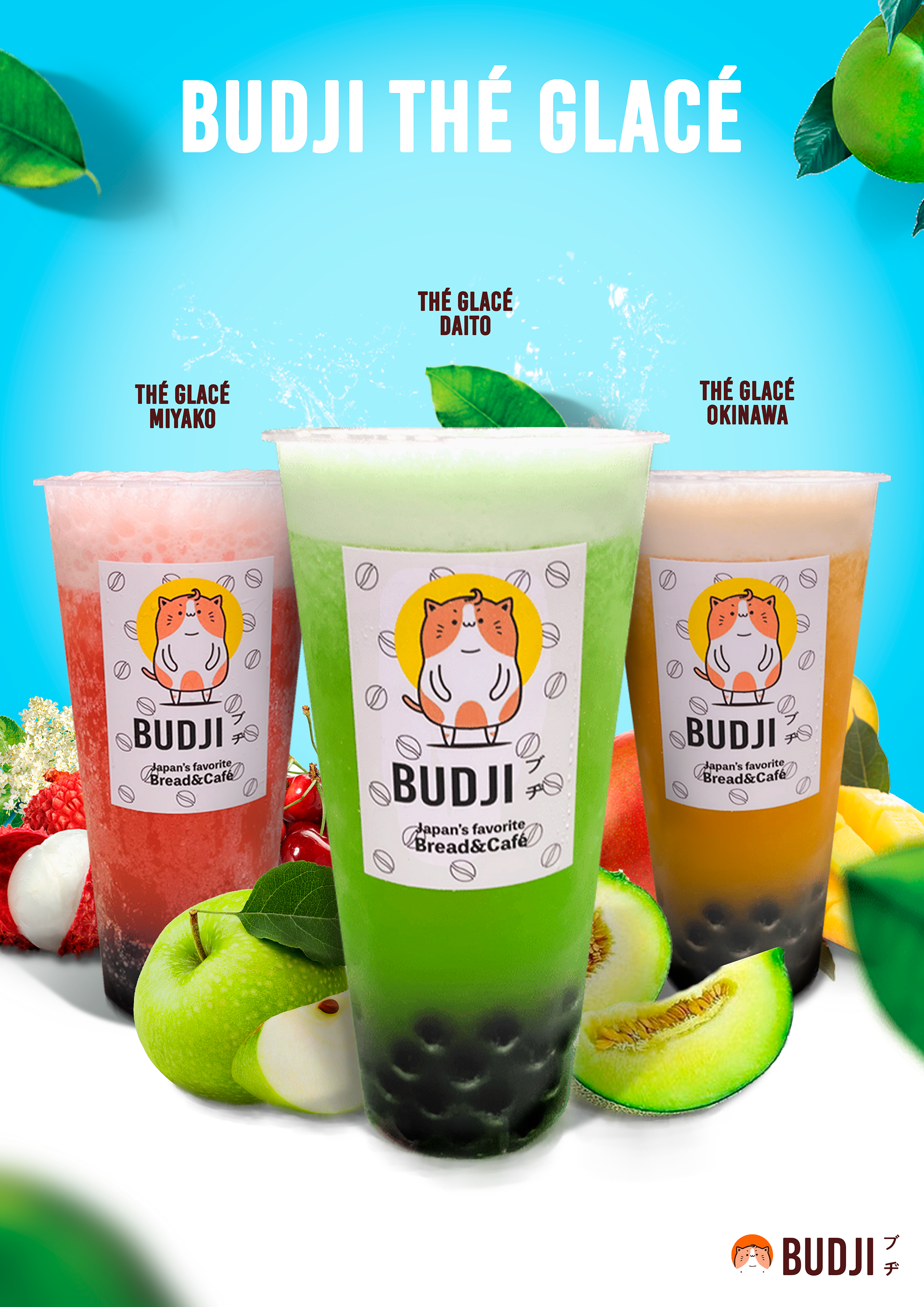 Affiche pour les Thés Glacés de BUDJI