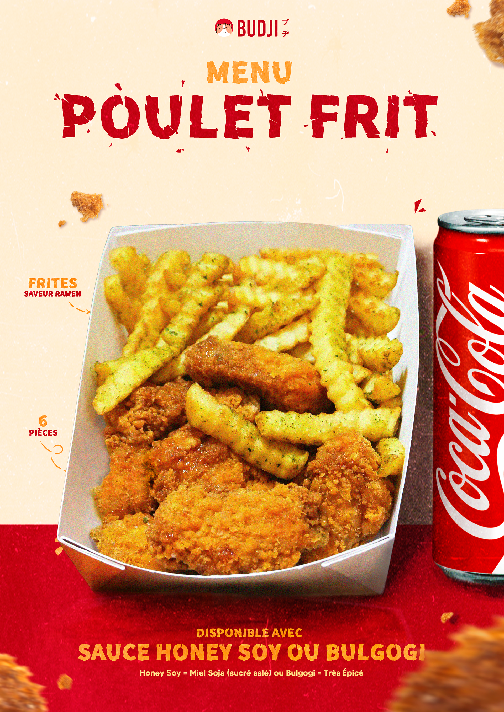 Affiche pour le nouveau menu poulet frit