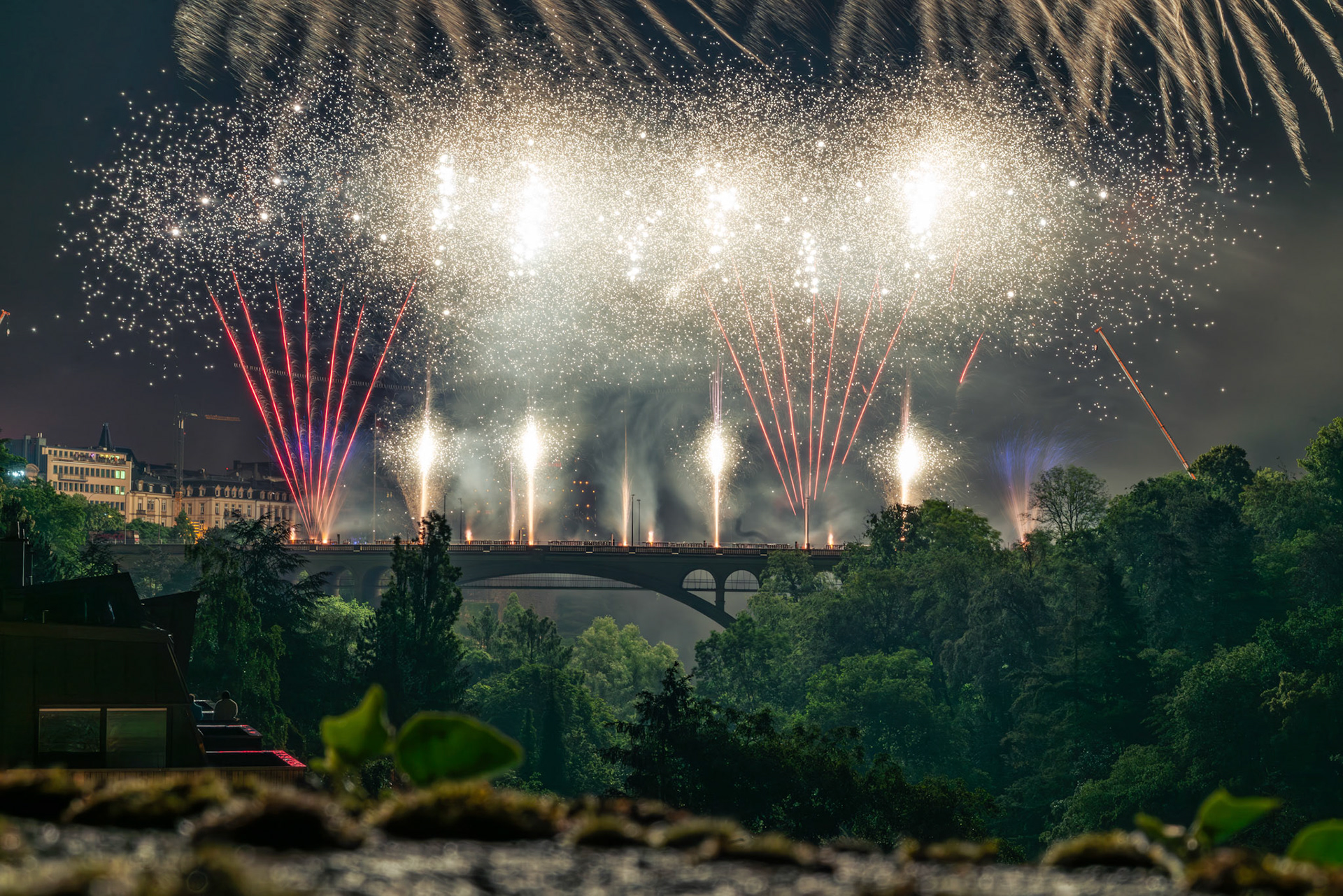 Fireworks on the eve of Luxembourg's national day celebrations