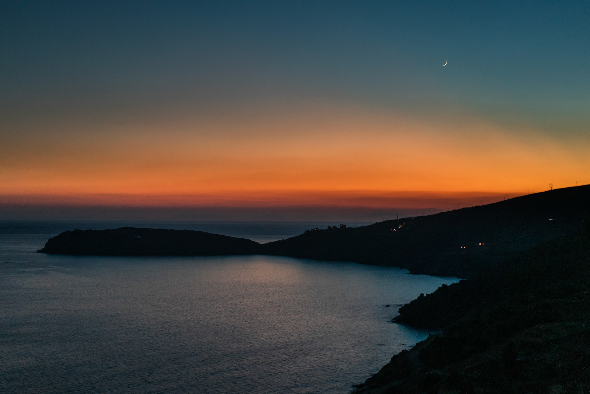 Sunset at Andros Greece.