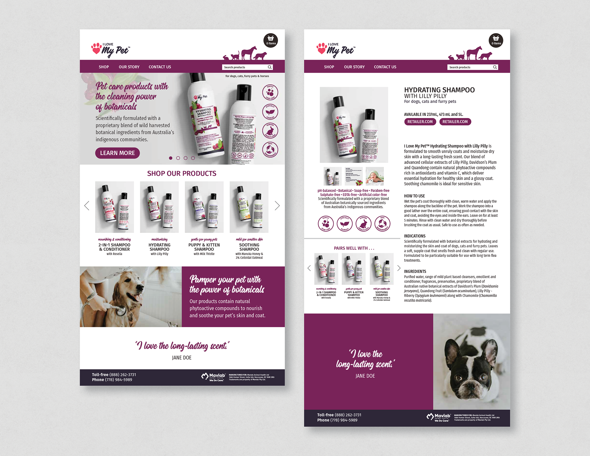 I Love My Pet Website Redesign