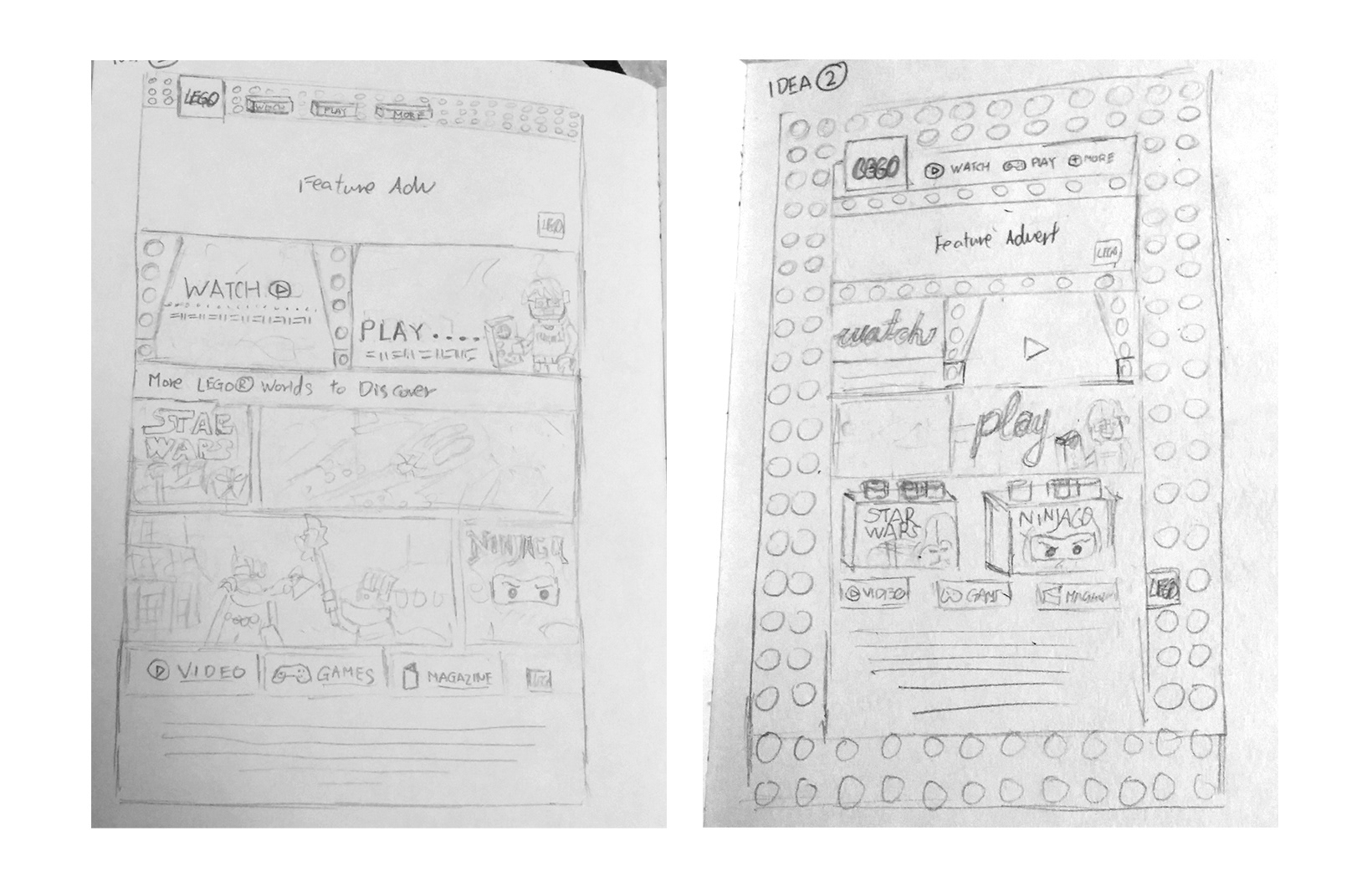 Two intial conceptual sketches