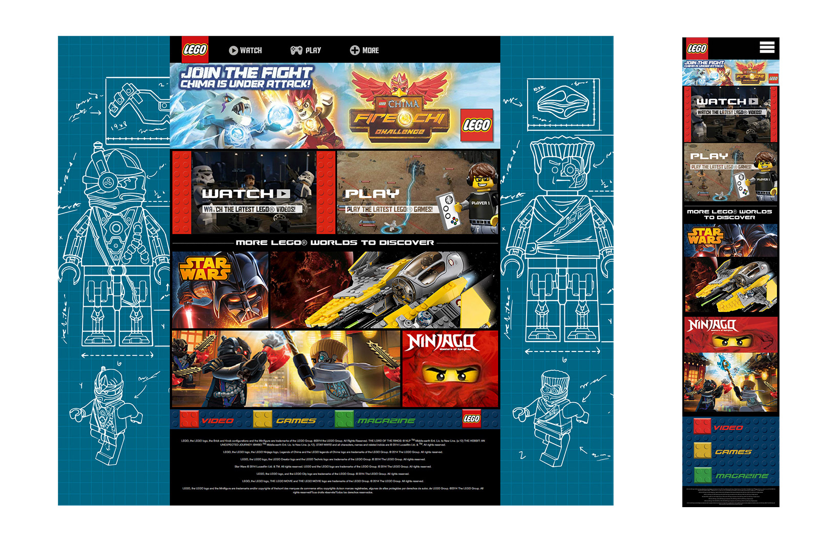 Full desktop and mobile view of lego play's main page