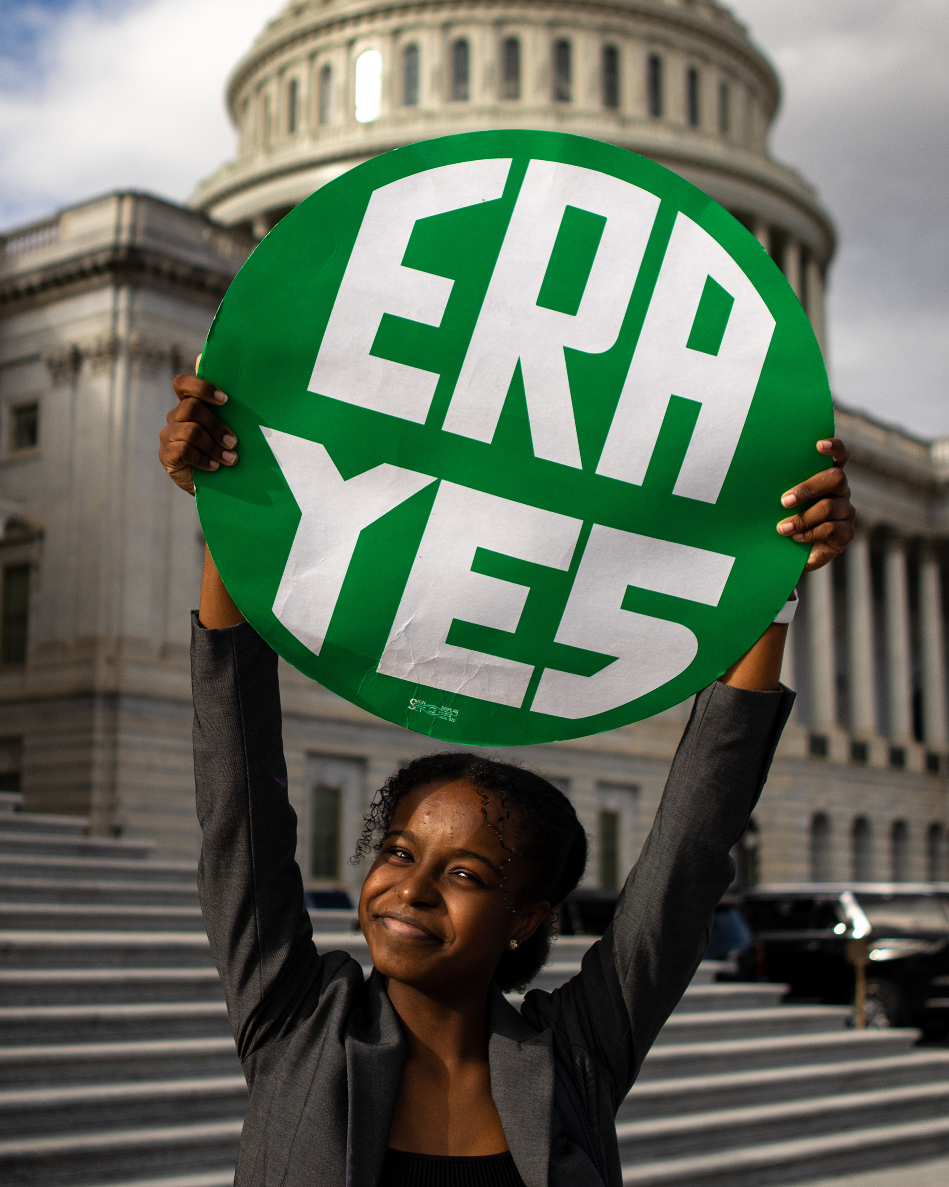 Featured in Elle: Generation Ratify organizers gathered outside the Capitol in January.