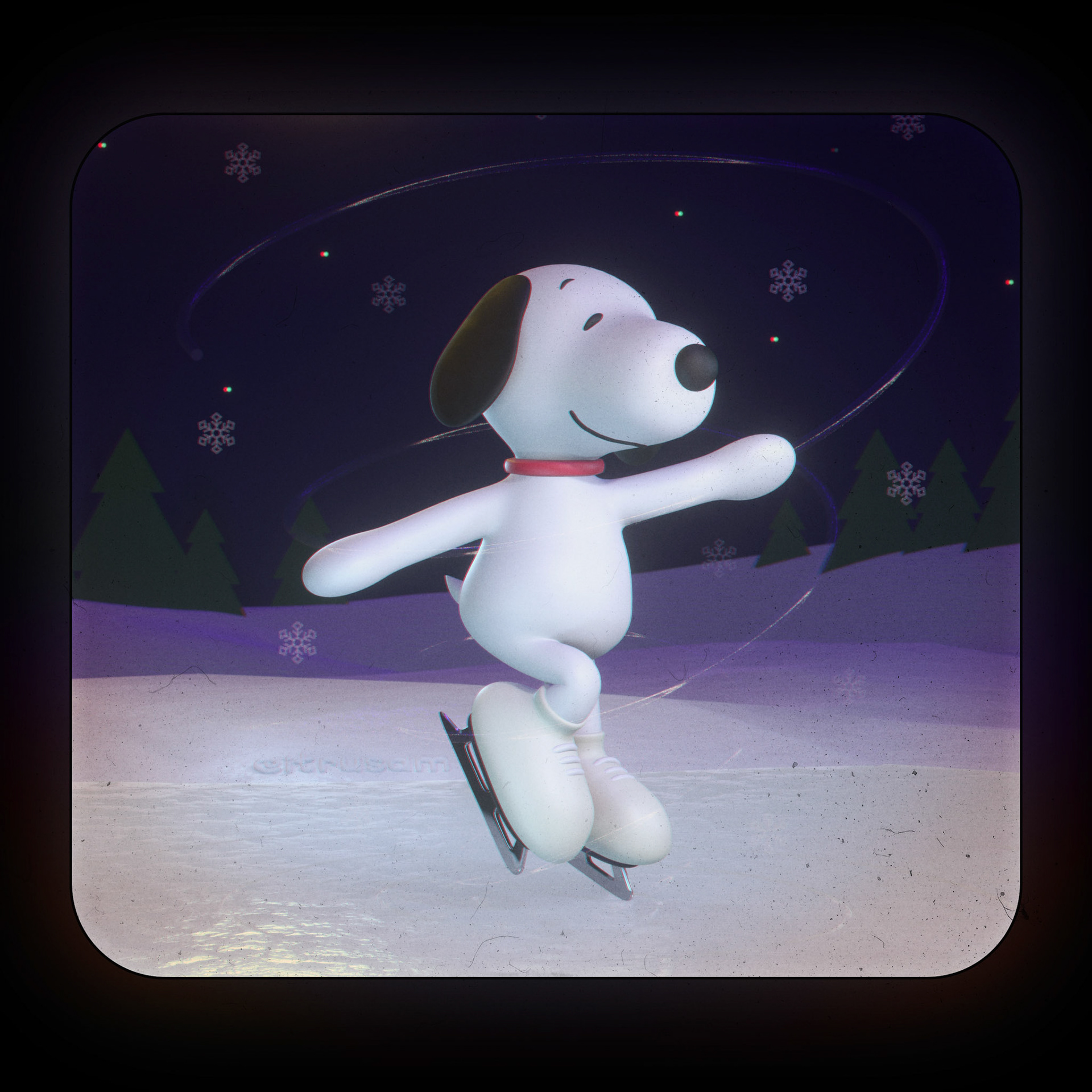 ice skating snoopy