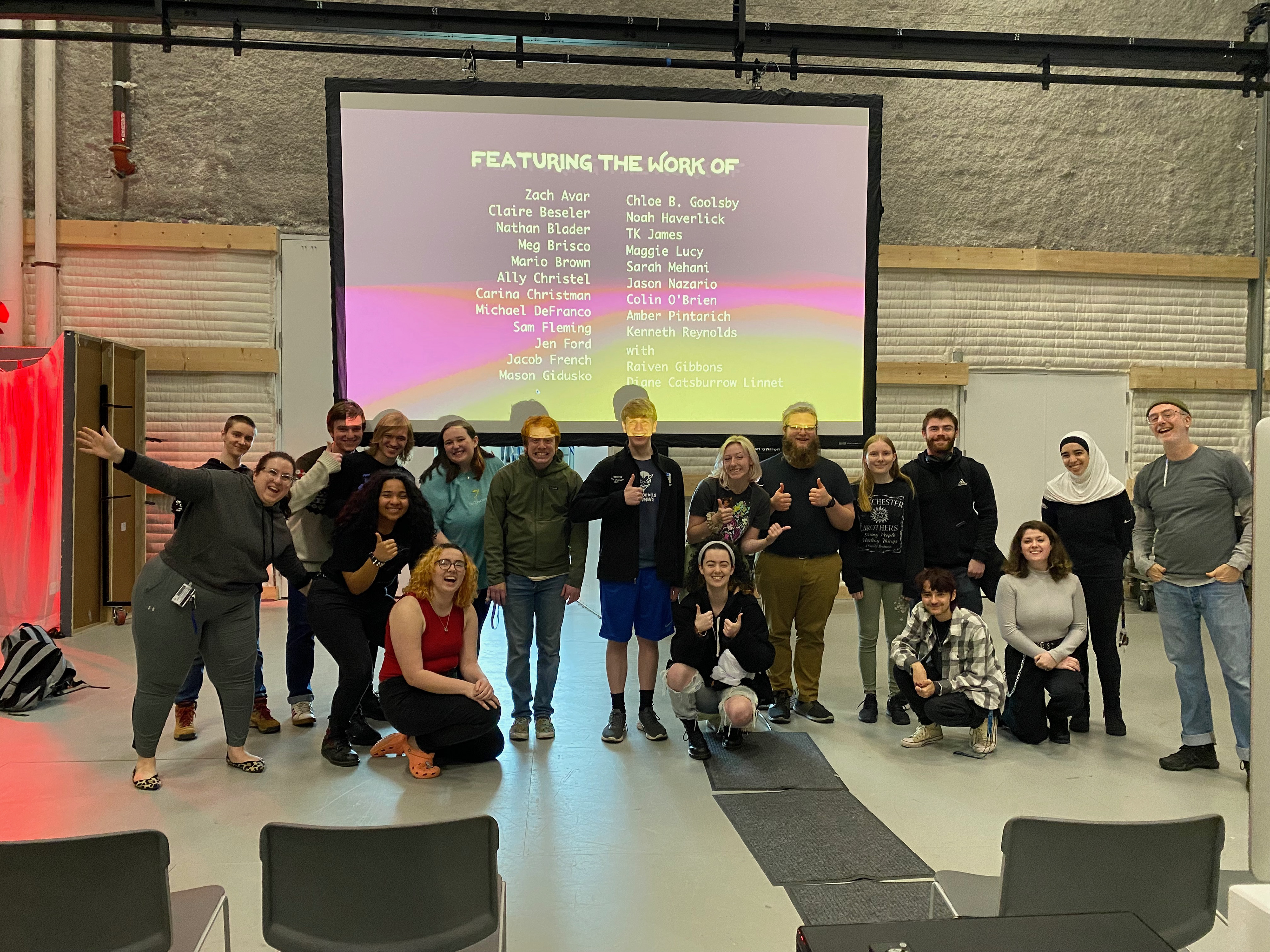 with fellow faculty, Jonathan Knight, and the students of "Radical Cinema Workshop" Spring 2023 @ Rochester Institute of Technology (RIT), Rochester, NY