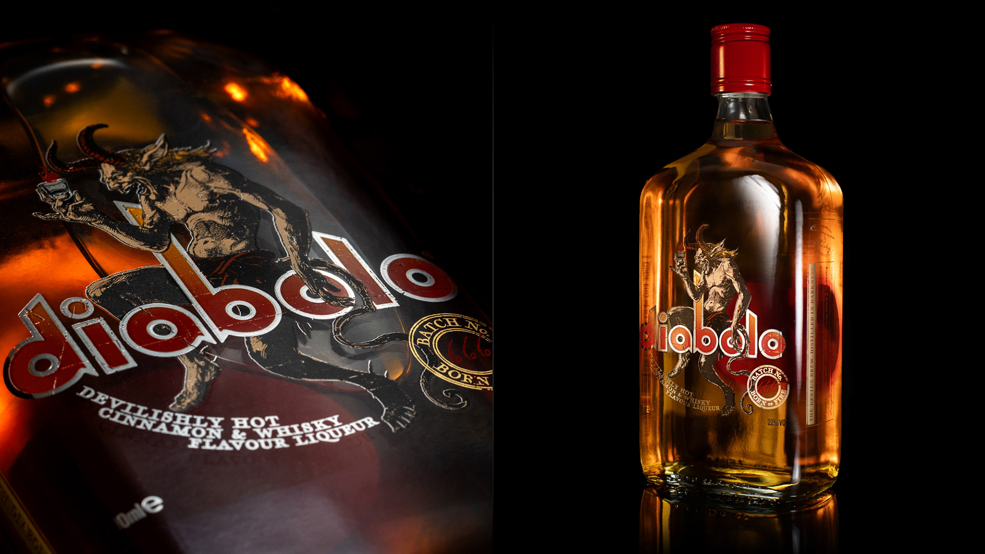 Diabolo brand and bottle design.