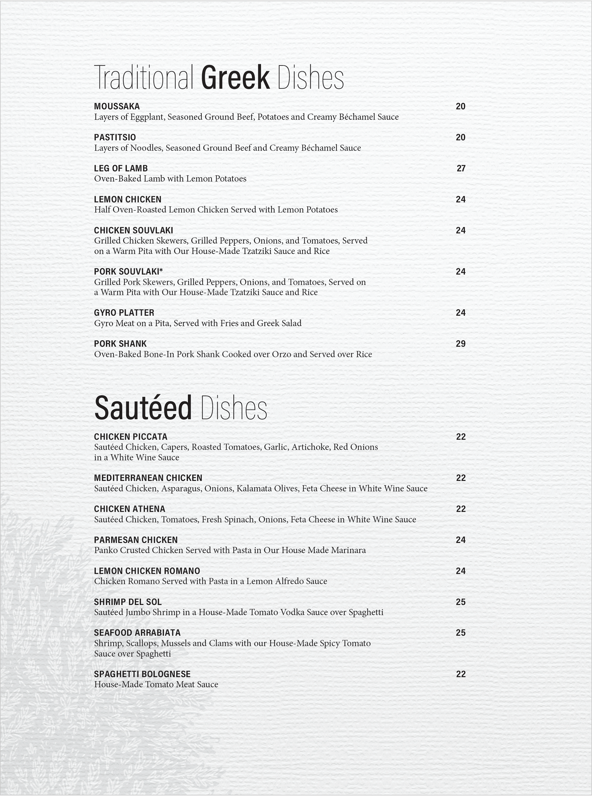 Dinner Menu Design - Page 5