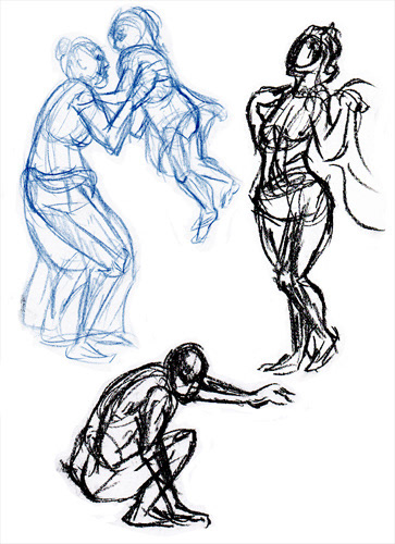 3 minute gestures /Medium: Colored Graphite