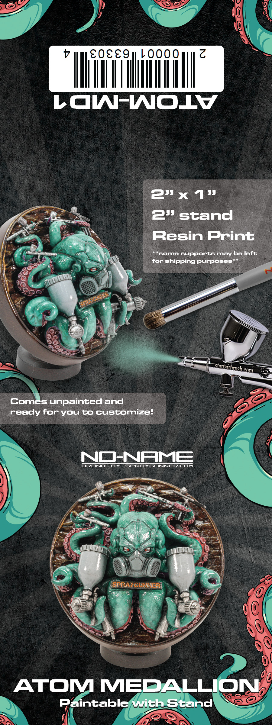 Atom Medallion Packaging Label Design 