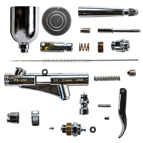 Airbrush exploded view layout for mobile