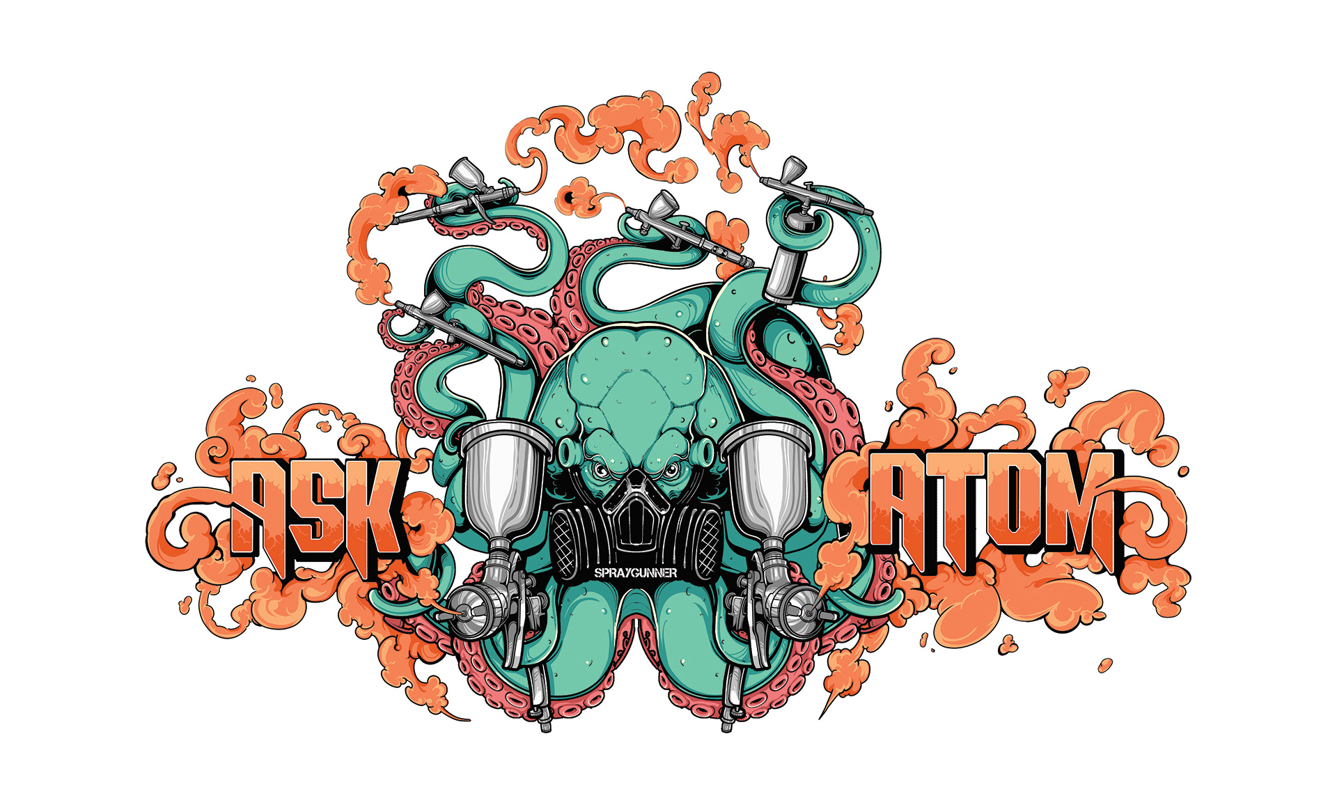 Ask atom modified and colored asset for website ai chat bot feature