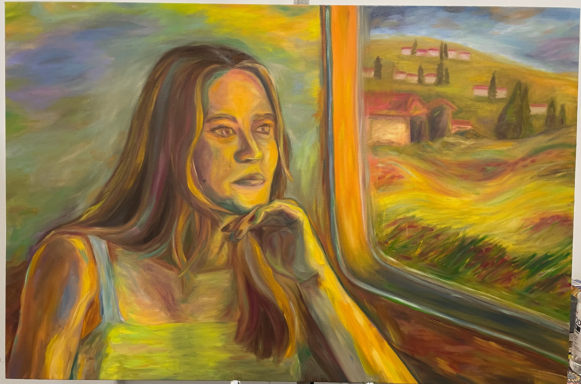 Self portrait, 2022, oil on canvas, 24x36 inches