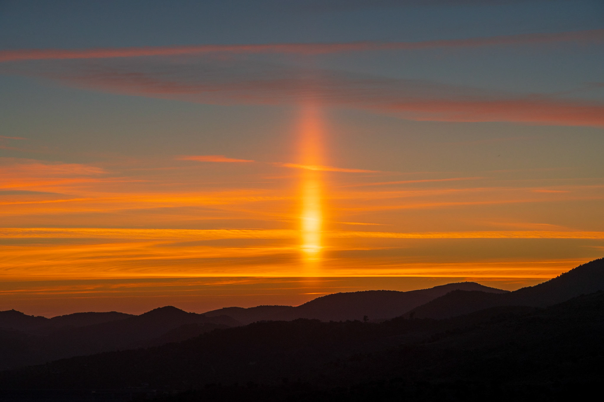 Solar Beam at Sunset, Andalusia, Spain