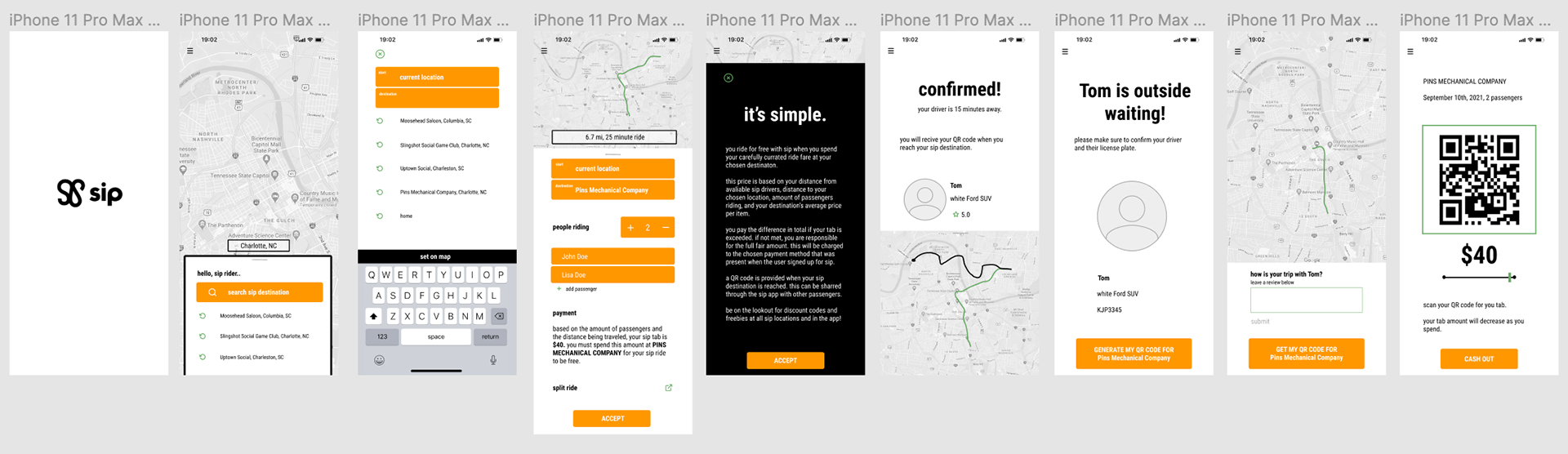 High Fidelity Wireframes, Final