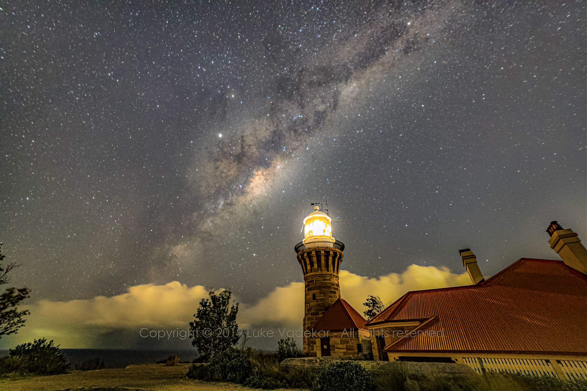 Milky way over Barrenjoey Lighthouse