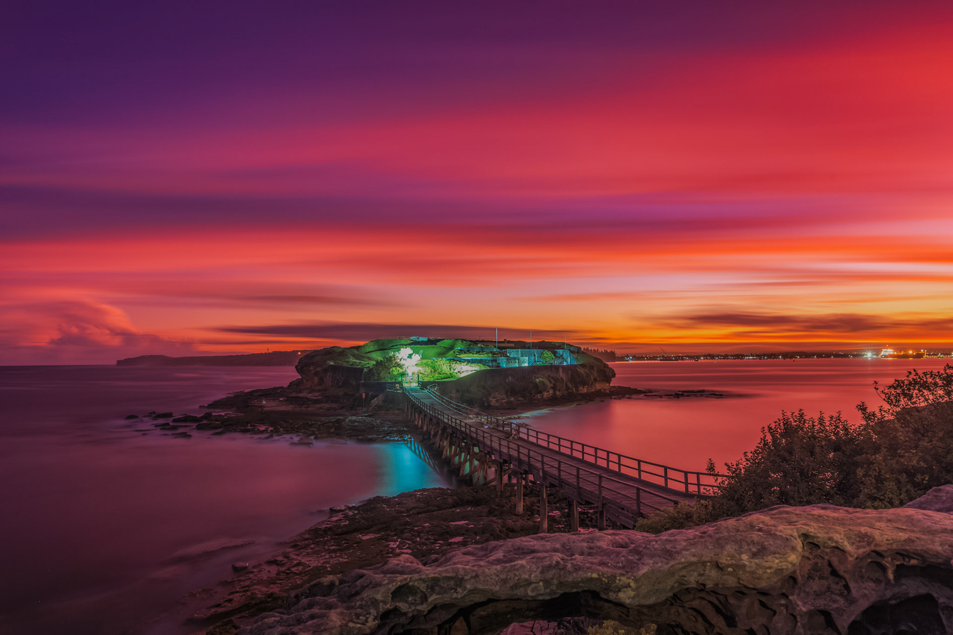 Sunset long exposure from Bare Island
