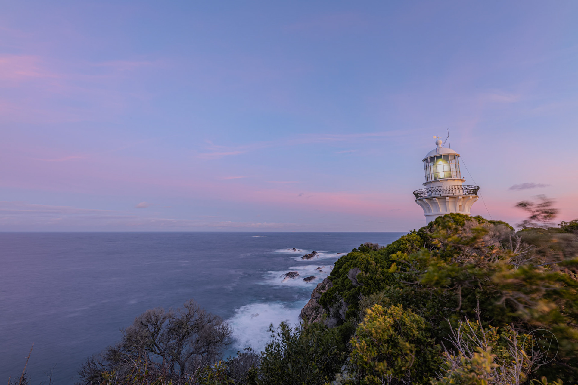 Sugarloaf Point Lighthouse at sunset