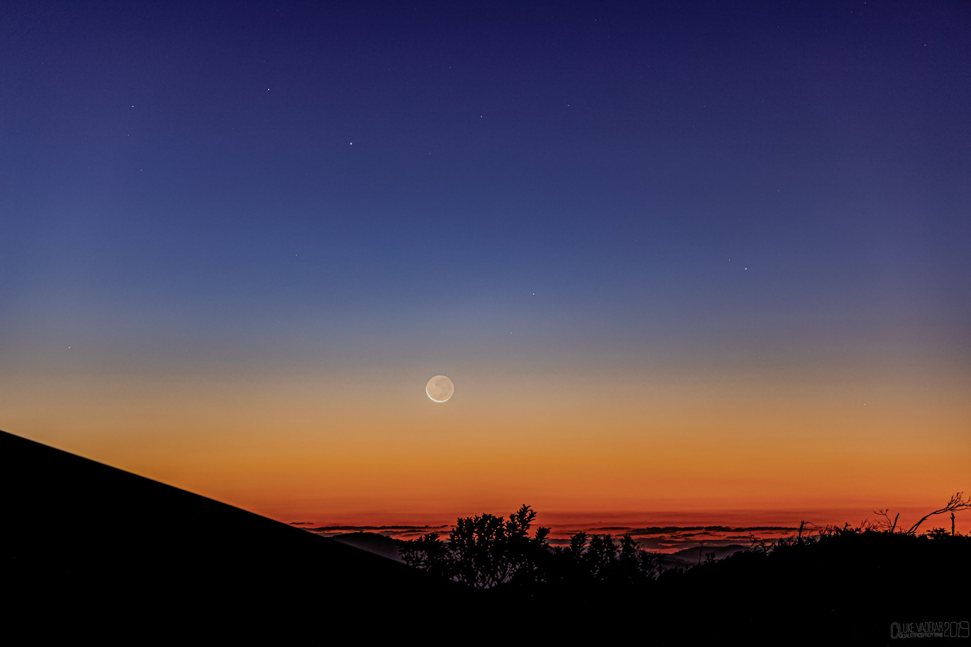 Sunset and the Moon at Barrenjoey