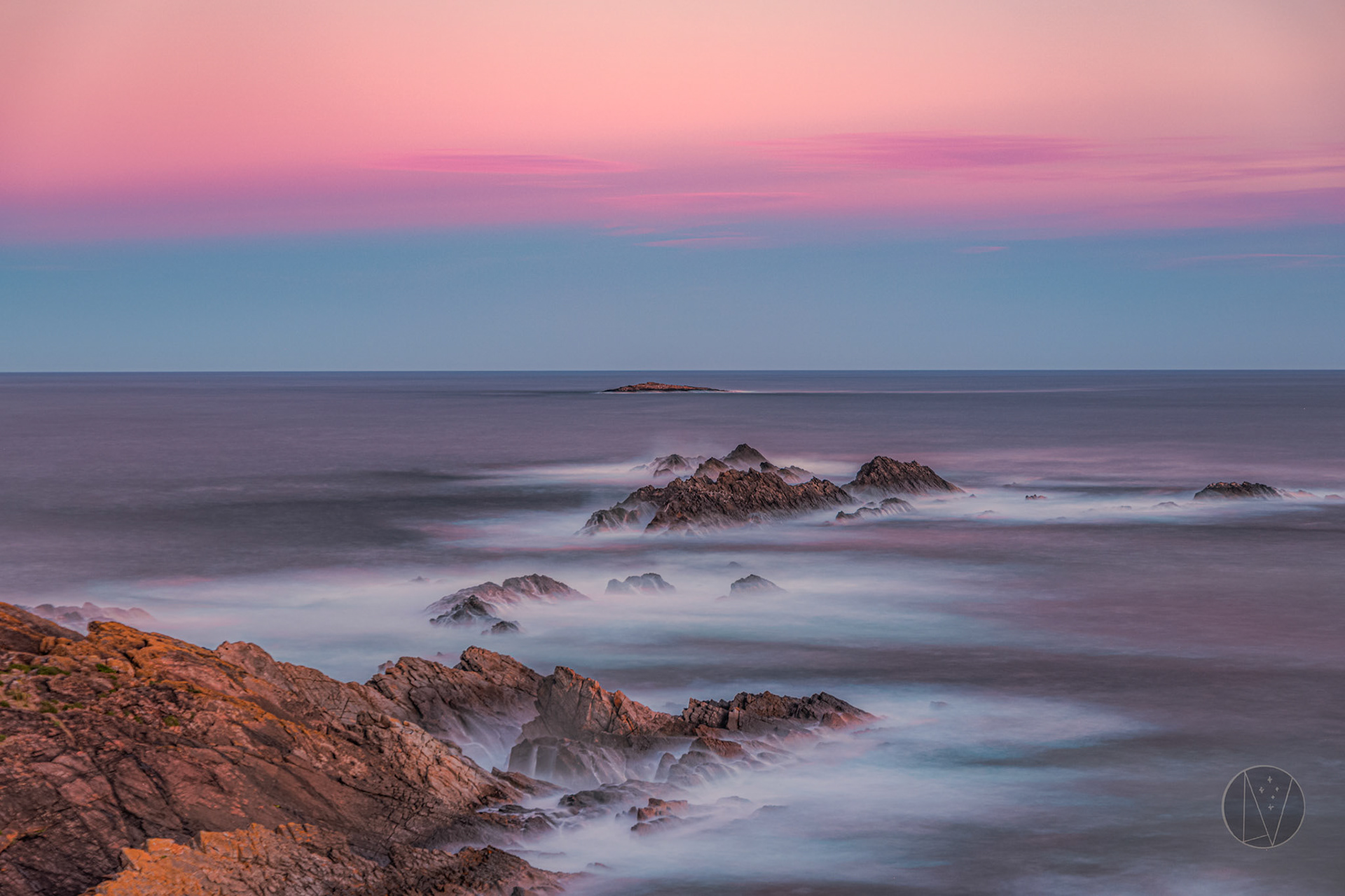 Sunset over the ocean from Seal Rocks